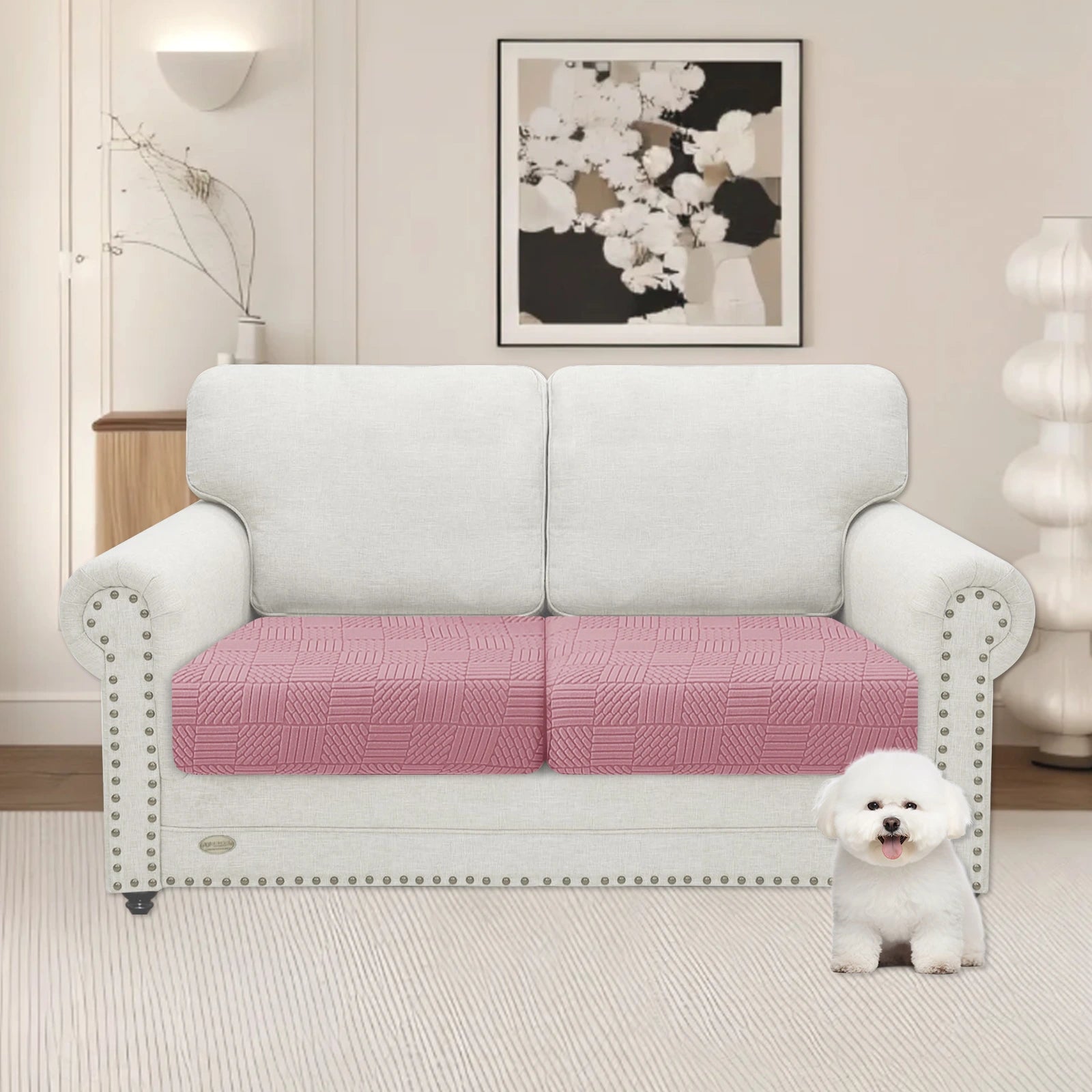 YSTYLE 2 Pièces Tapisserie De Coussin De Canapé – Serrage Élastique, Bas Élastique, Utilisation Universelle, Antidérapant, Protection Complète - Cinq Lignes