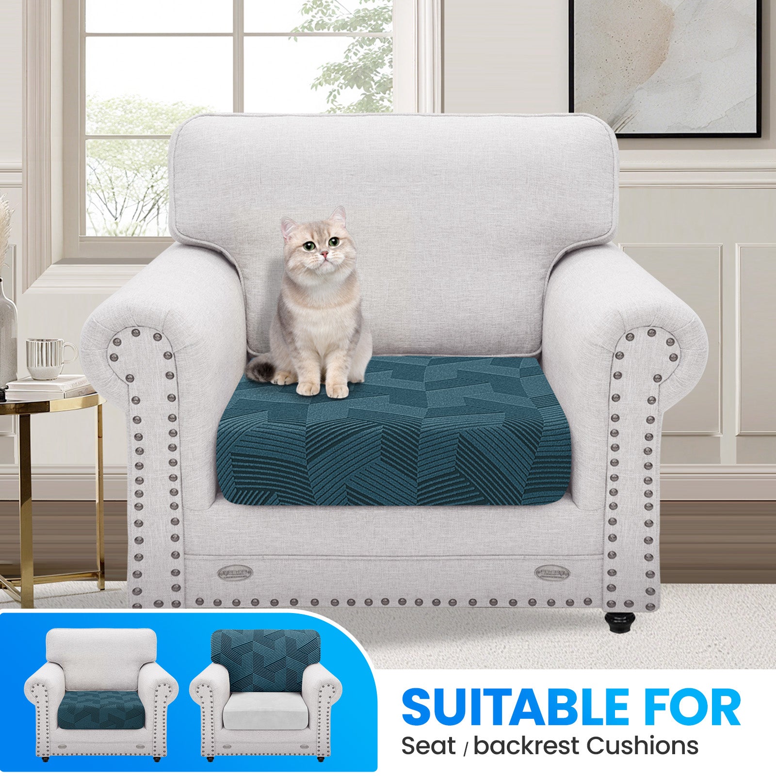 Ystyle 1 Piece-Large Elastic Sofa Seat Cover, Universal Living Room Cushion Cover, Separate Sofa Cushion Slipcovers, Non-Slip, Stain-Resistant, Super Soft & Washable