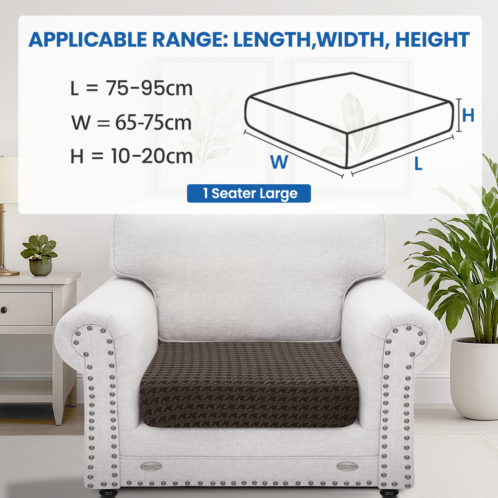 Ystyle Large 1-Seat Elastic Sofa Cushion Cover Set, Universal Stretch Sofa Seat & Back Cushion Slipcovers