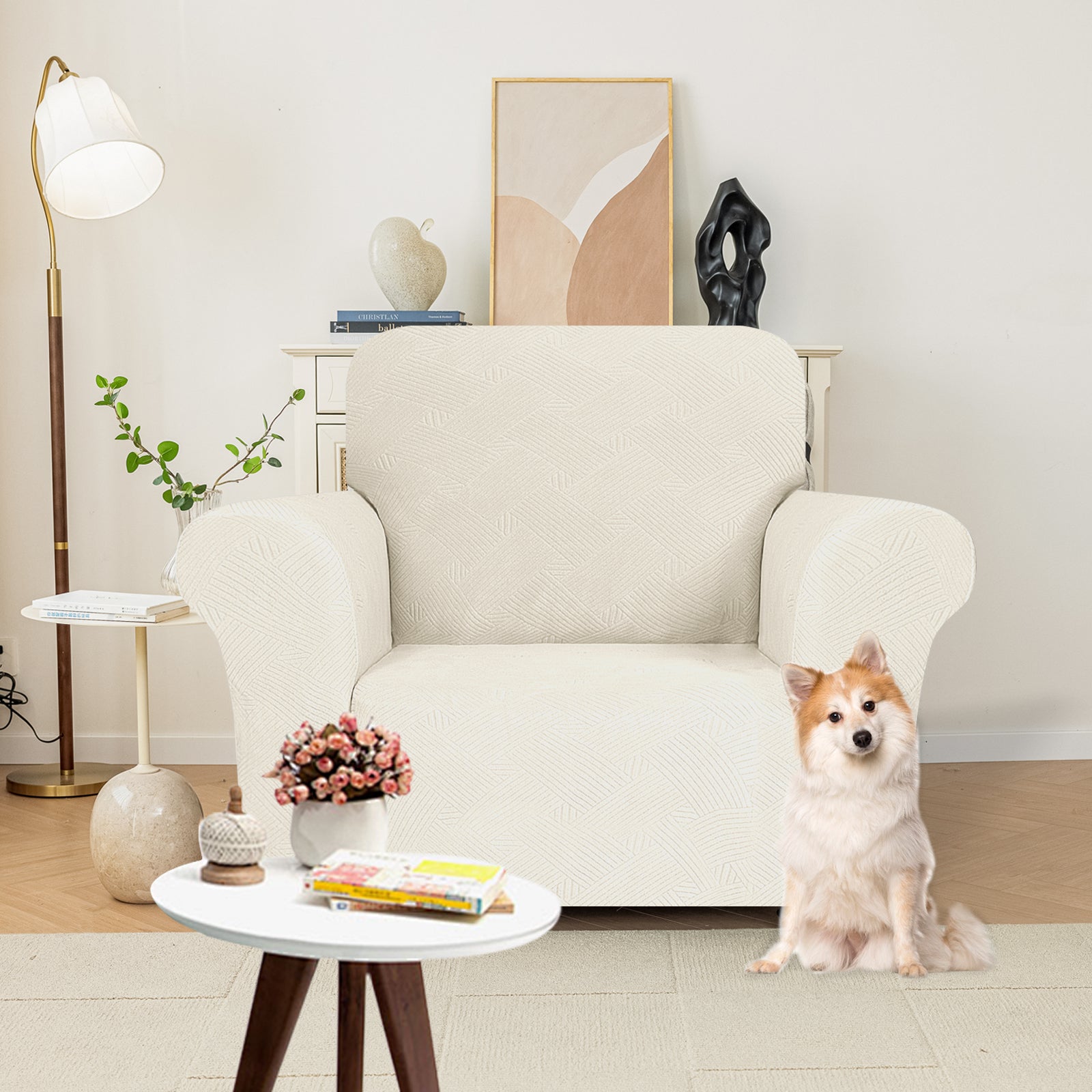 YSTYLE High Stretch 1 Seater Armchair Cover Anti Slip Washable-YSTYLE