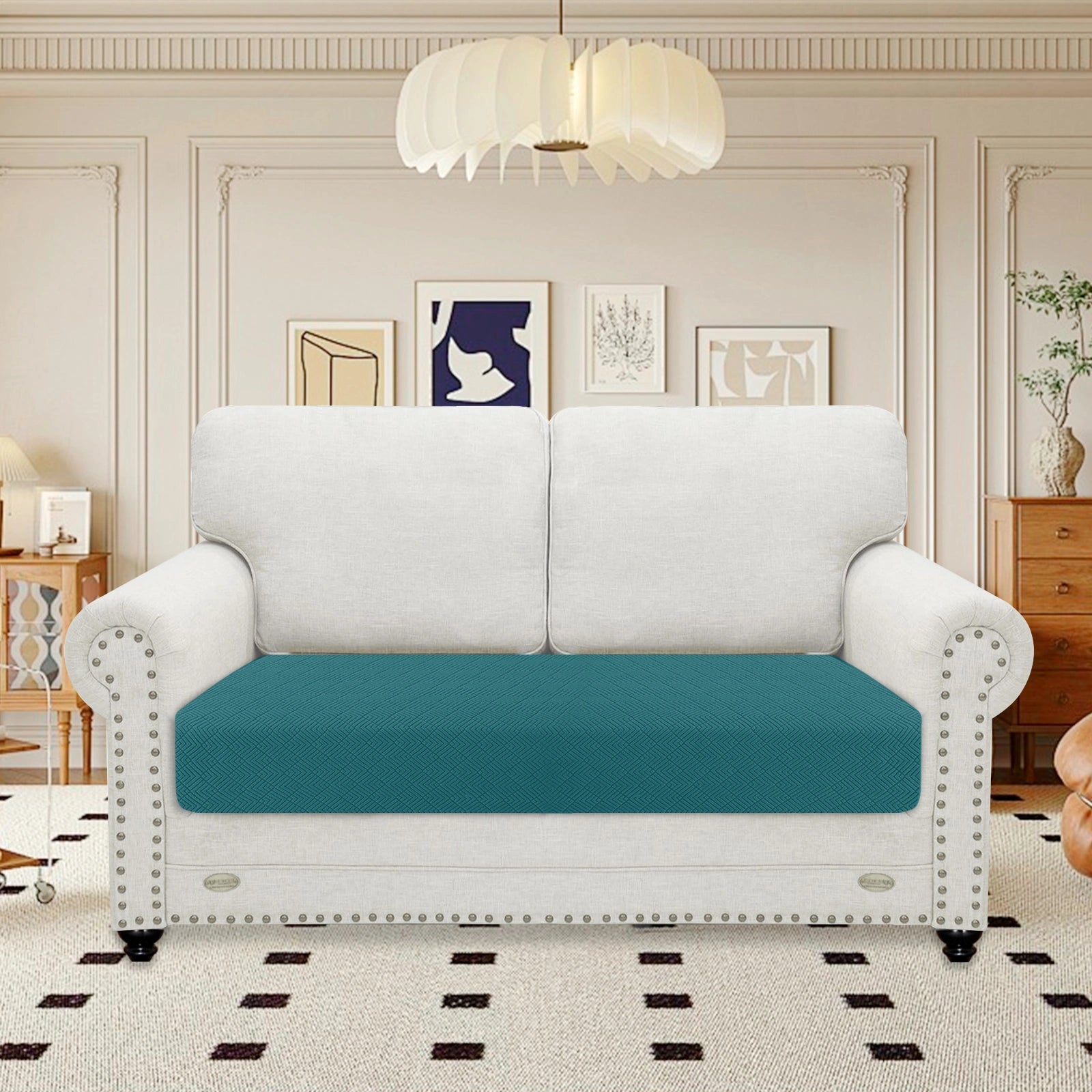 Capuche de coussin canapé 2 places YSTYLE - Conception étirante, usage universel, antidérapante, résistante aux rayures, design géométrique - Rhomboïdal