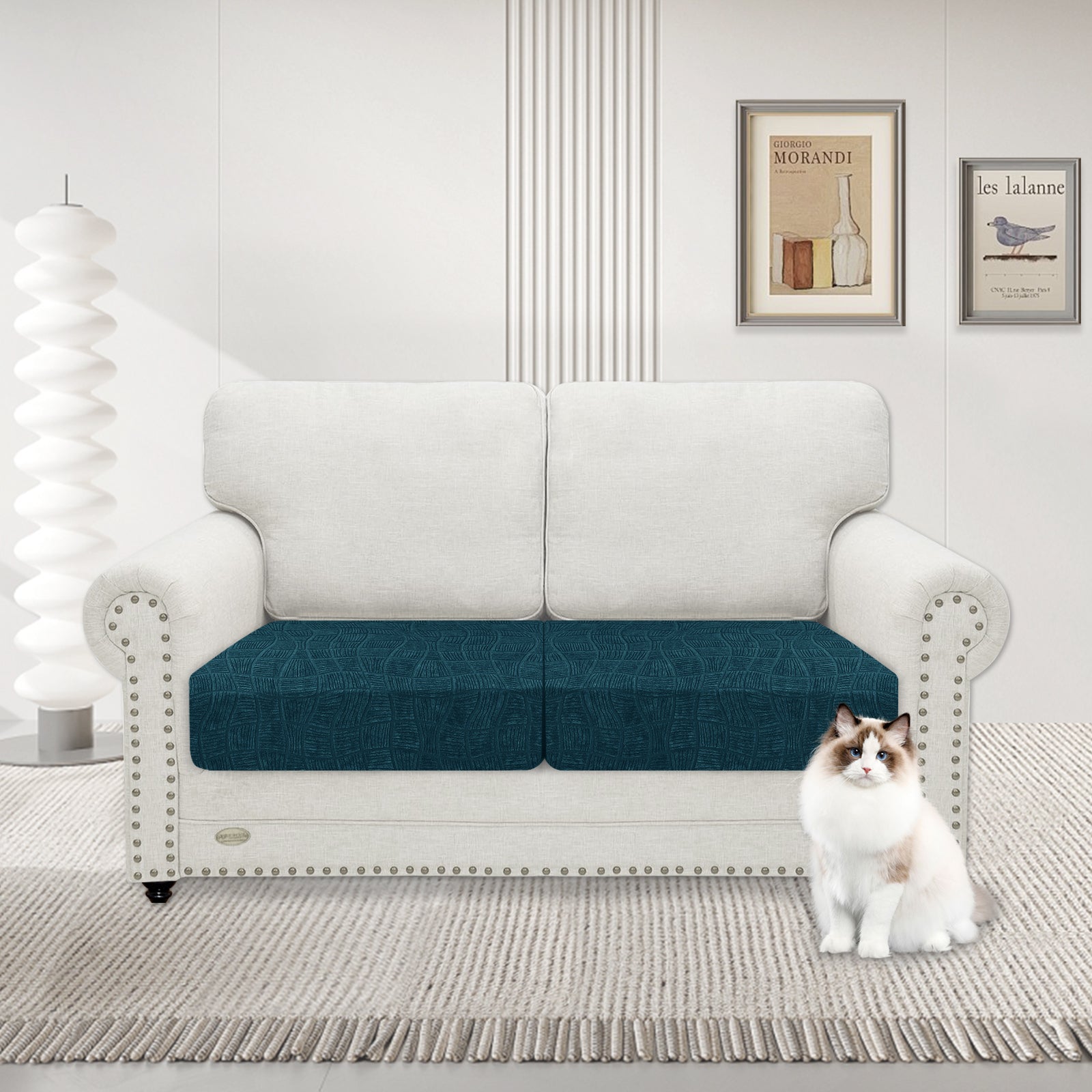 YSTYLE 2 Pieces Waterproof Stretch Sofa Seat Cover 1 Seater Geometric-YSTYLE