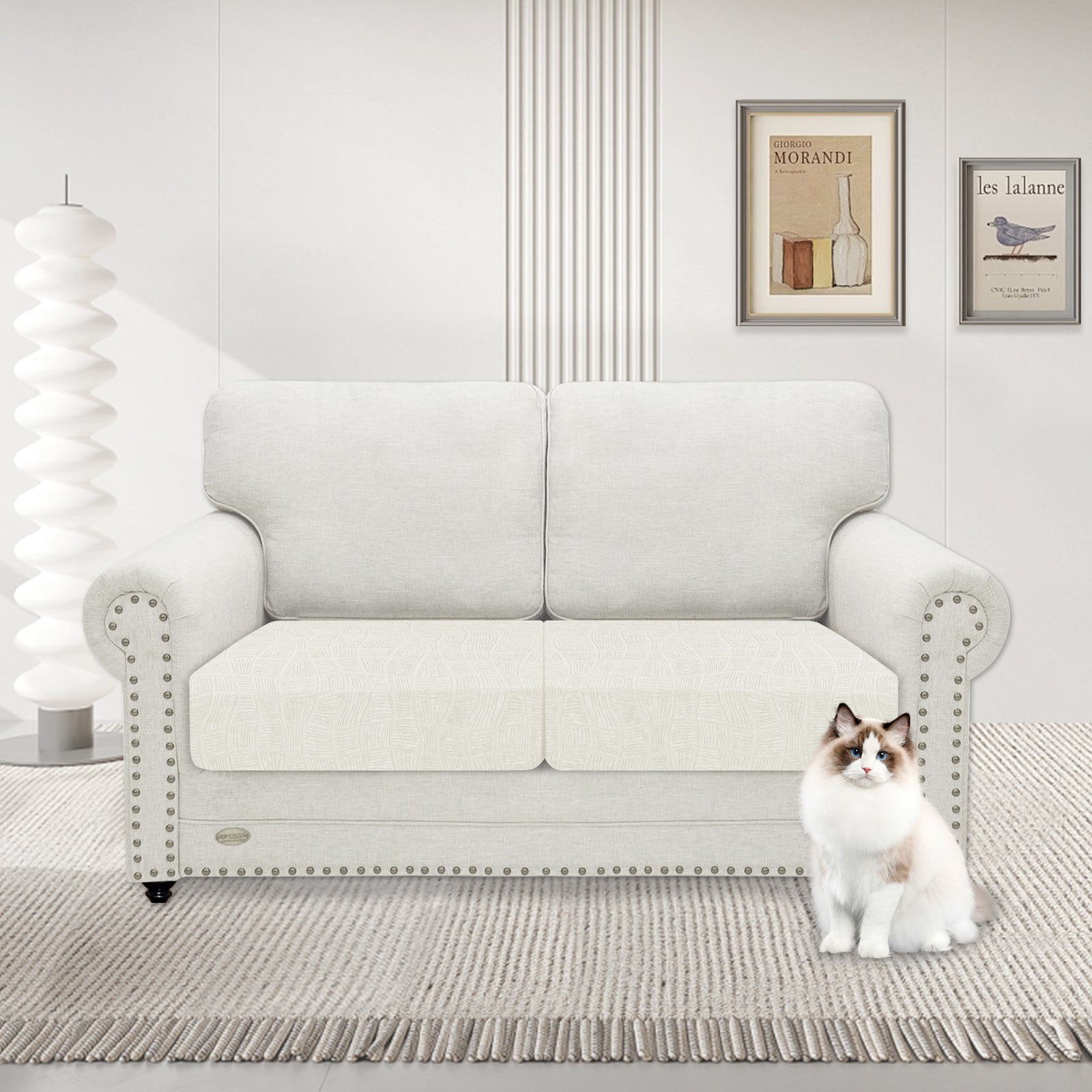 YSTYLE 2 Pieces Waterproof Stretch Sofa Seat Cover 1 Seater Geometric-YSTYLE