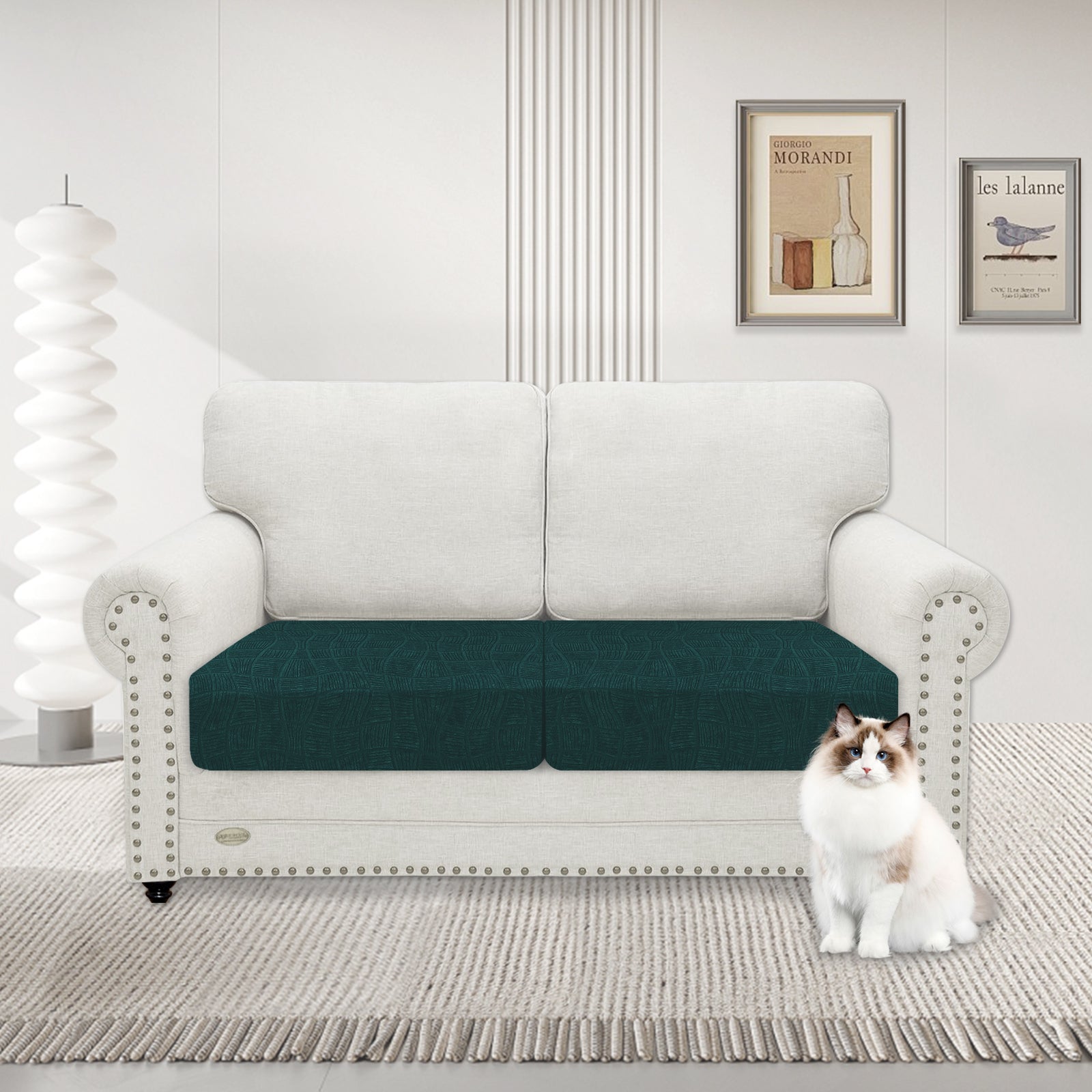 YSTYLE 2 Pieces Waterproof Stretch Sofa Seat Cover 1 Seater Geometric-YSTYLE