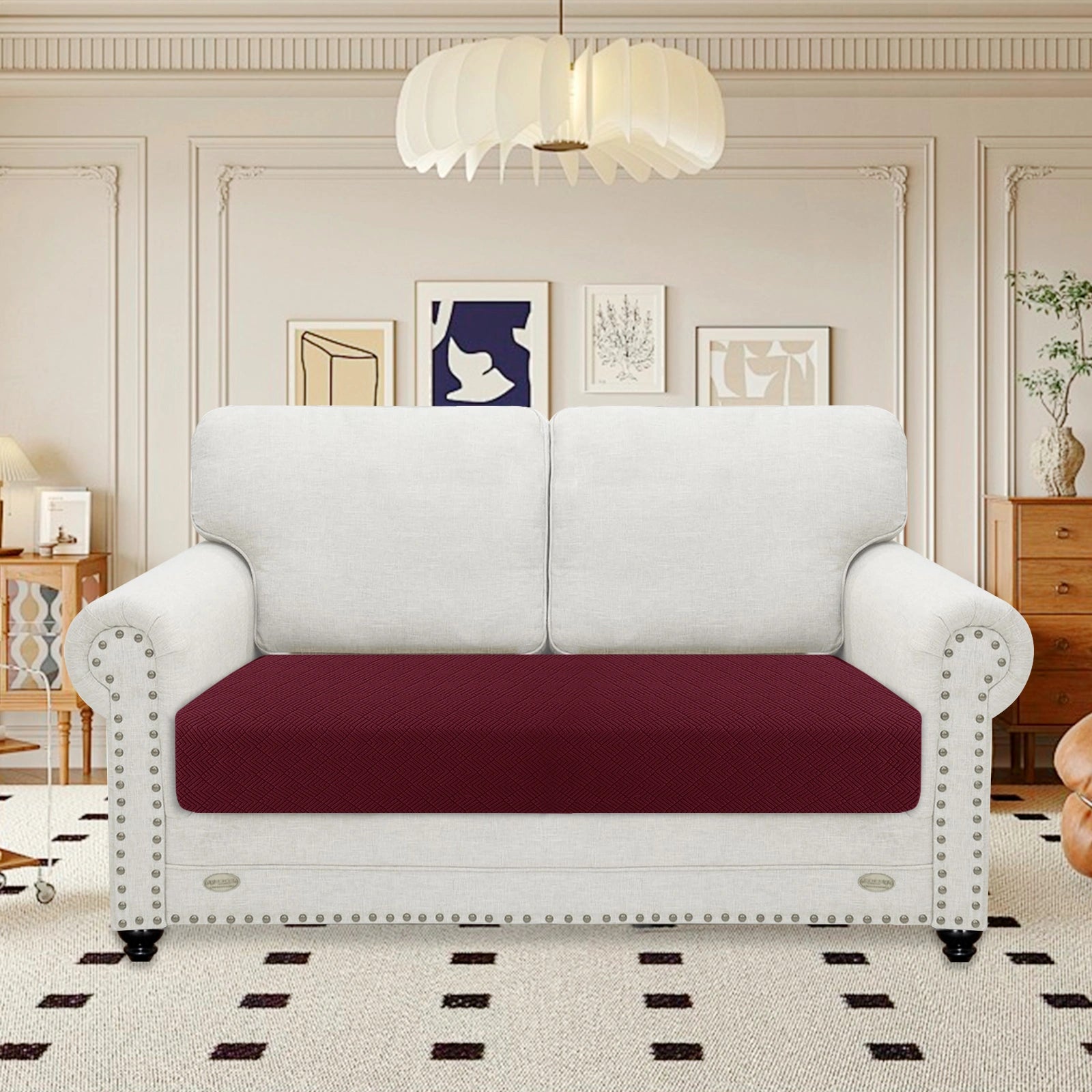 Capuche de coussin canapé 2 places YSTYLE - Conception étirante, usage universel, antidérapante, résistante aux rayures, design géométrique - Rhomboïdal