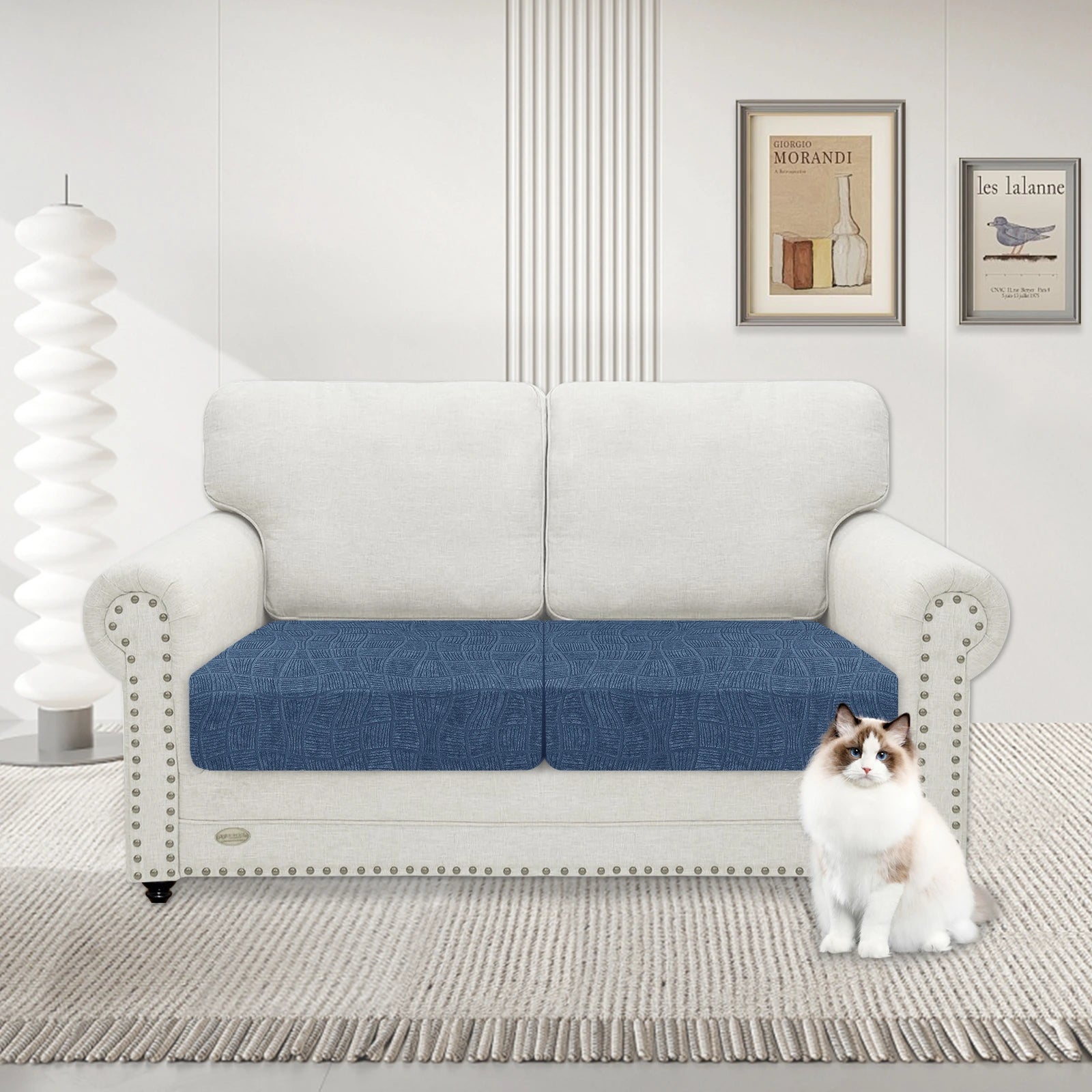 YSTYLE 2 Pieces Waterproof Stretch Sofa Seat Cover 1 Seater Geometric-YSTYLE