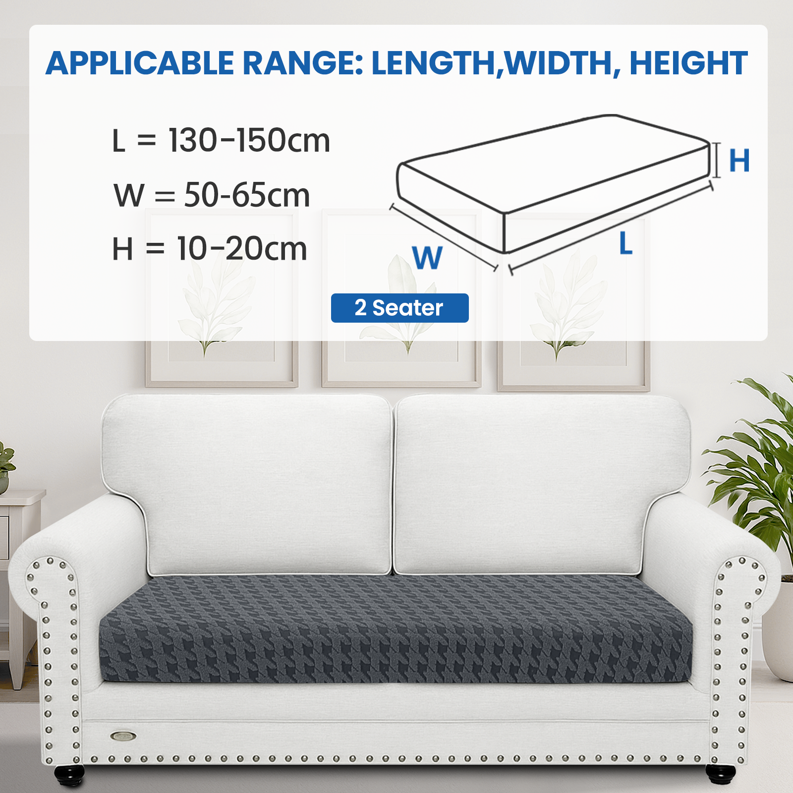 Ystyle 2-Seat Elastic Universal Sofa Seat Cushion Covers, Non-Slip Washable & Super Soft Slipcovers