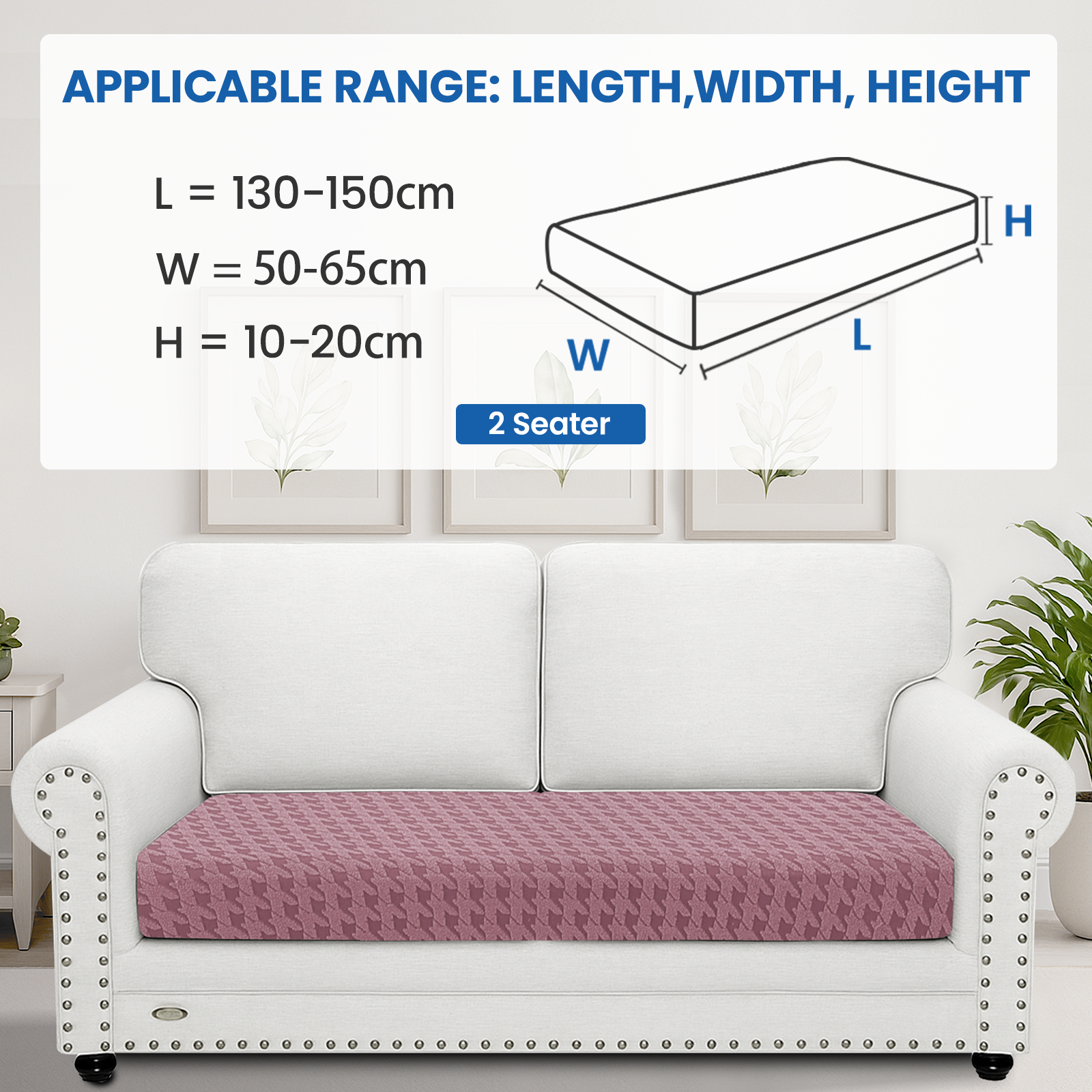 Ystyle 2-Seat Elastic Universal Sofa Seat Cushion Covers, Non-Slip Washable & Super Soft Slipcovers