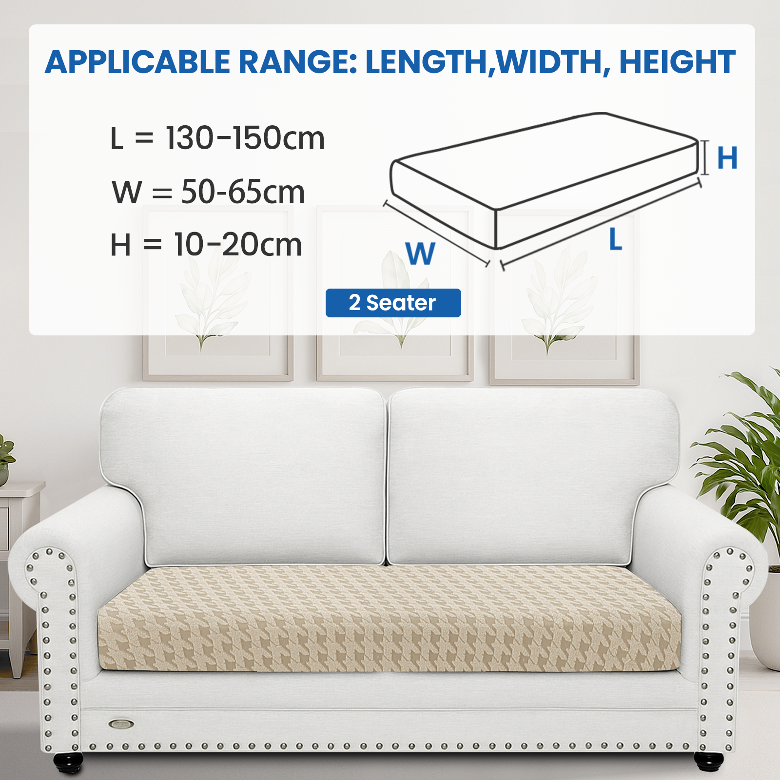 Ystyle 2-Seat Elastic Universal Sofa Seat Cushion Covers, Non-Slip Washable & Super Soft Slipcovers