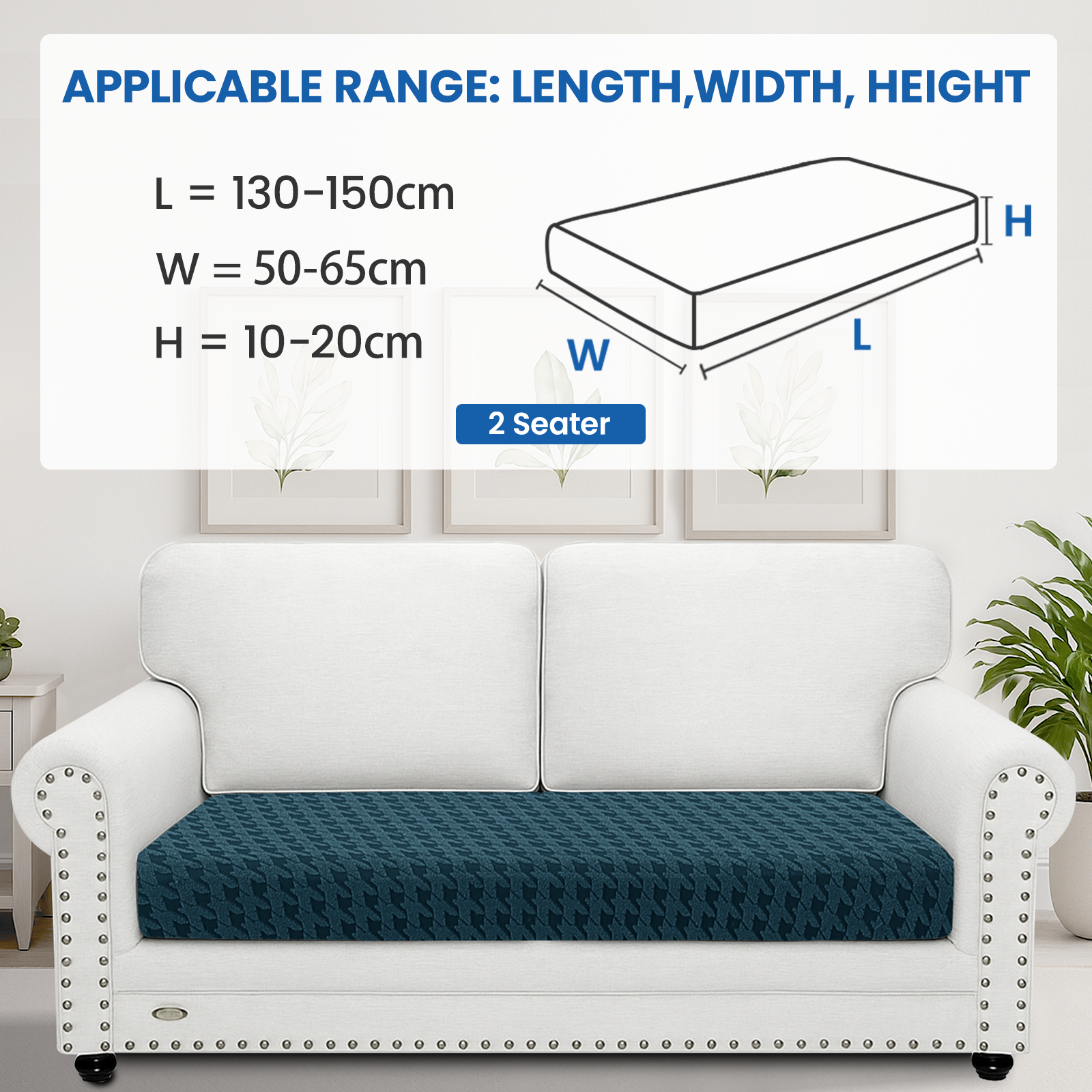 Ystyle 2-Seat Elastic Universal Sofa Seat Cushion Covers, Non-Slip Washable & Super Soft Slipcovers
