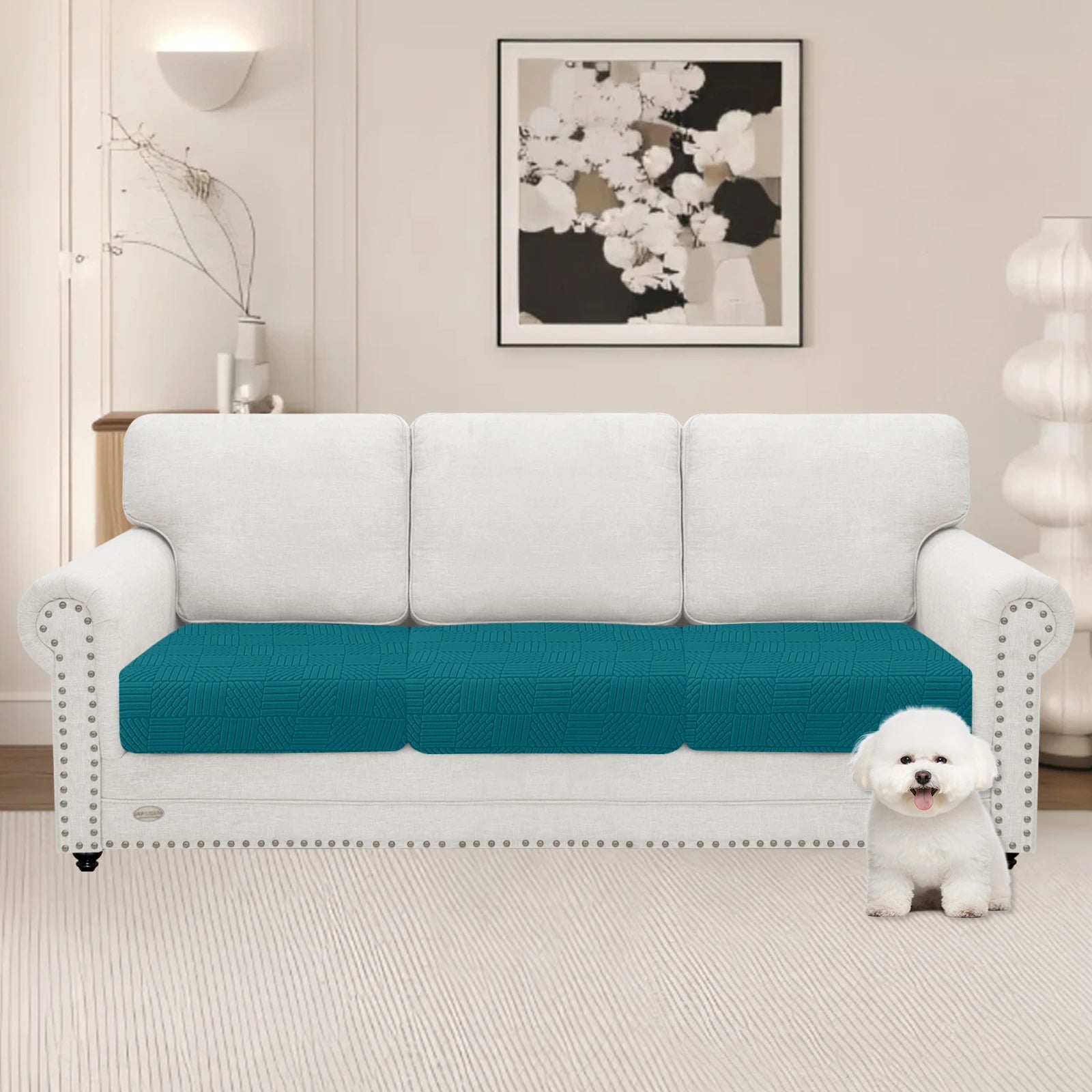 YSTYLE 3 Pieces Stretch Sofa Seat Cover 1 Seater Geometric Pattern-YSTYLE