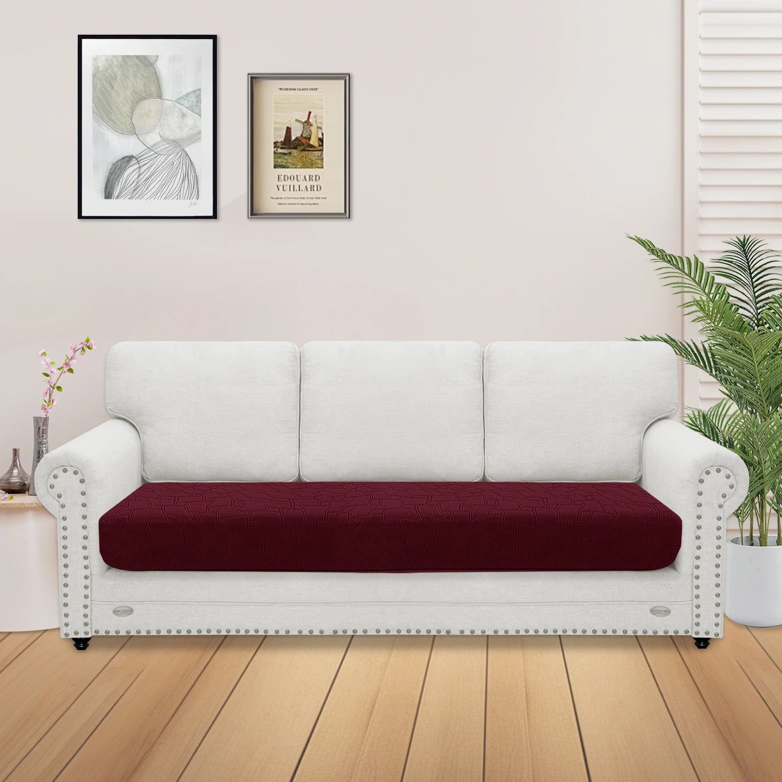 YSTYLE Stretch Sofa Seat Cover 3 Seater Geometric Anti Slip-YSTYLE