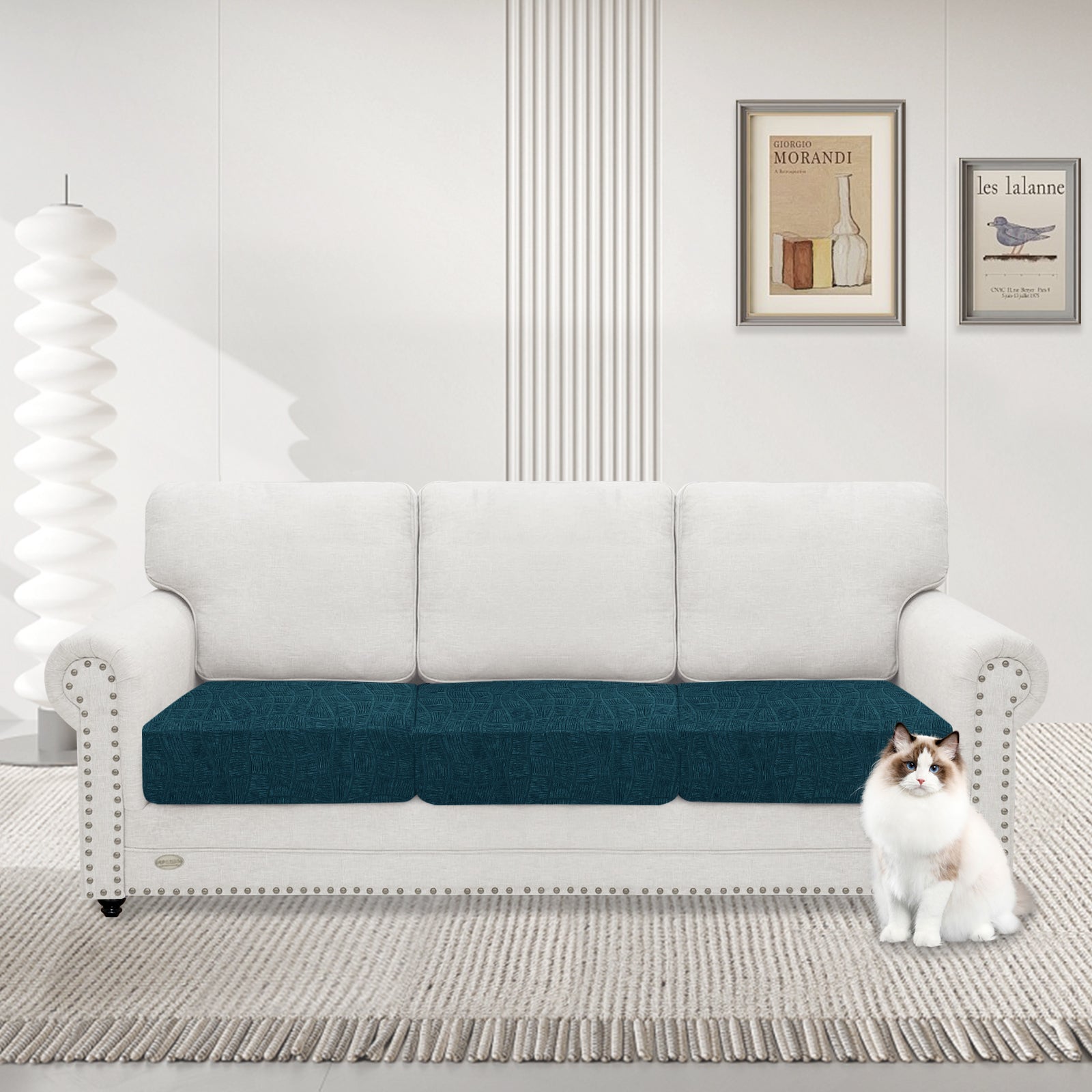 YSTYLE 3 Pieces Waterproof Stretch Sofa Seat Cover Large 1 Seater Geometric-YSTYLE