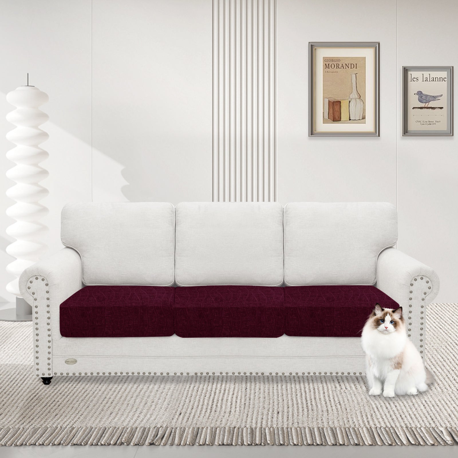 YSTYLE 3 Pieces Waterproof Stretch Sofa Seat Cover Large 1 Seater Geometric-YSTYLE
