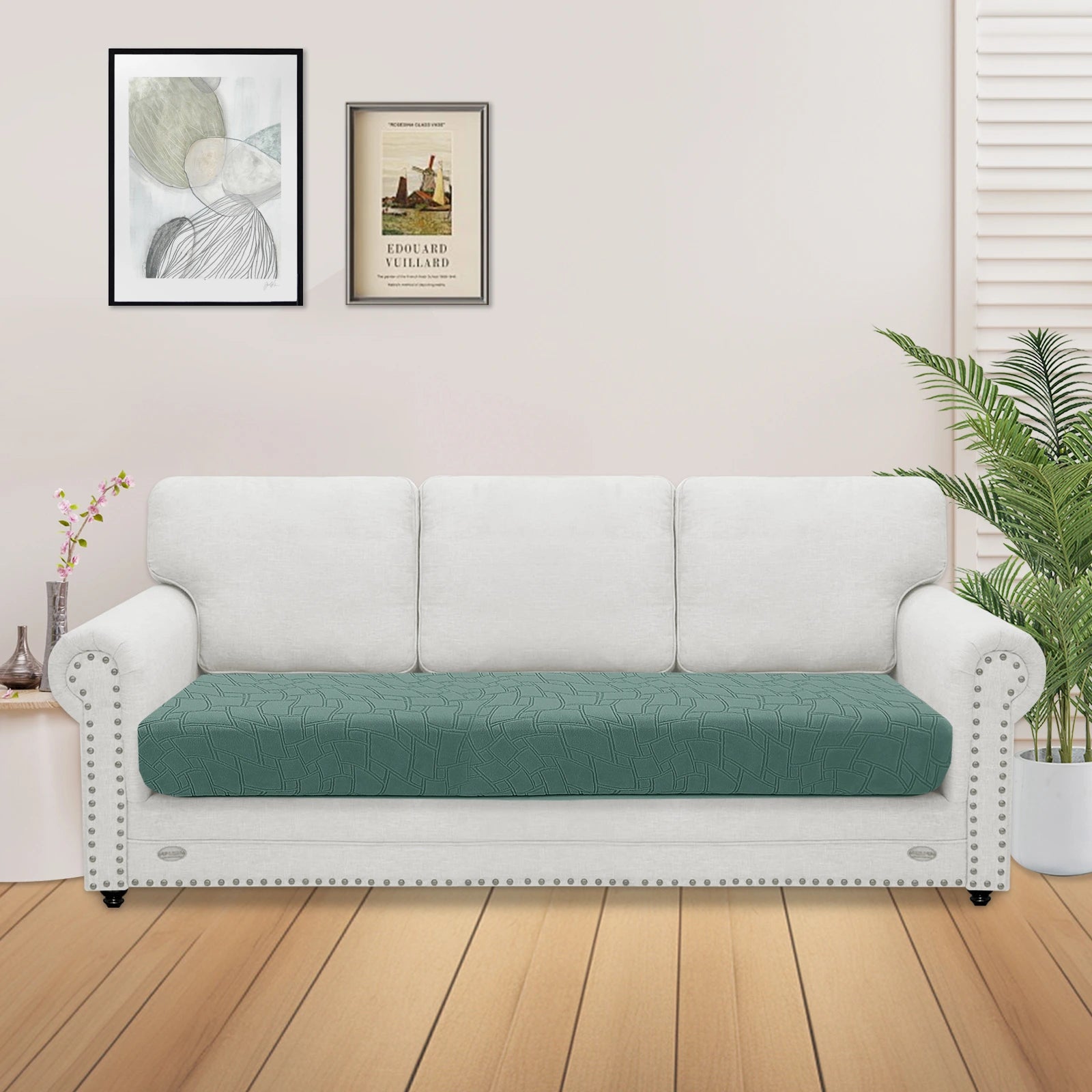 Manta para asiento de sofá de 3 plazas YSTYLE – Ajuste elástico, Antideslizante, Diseño geométrico, Uso universal, Lavable