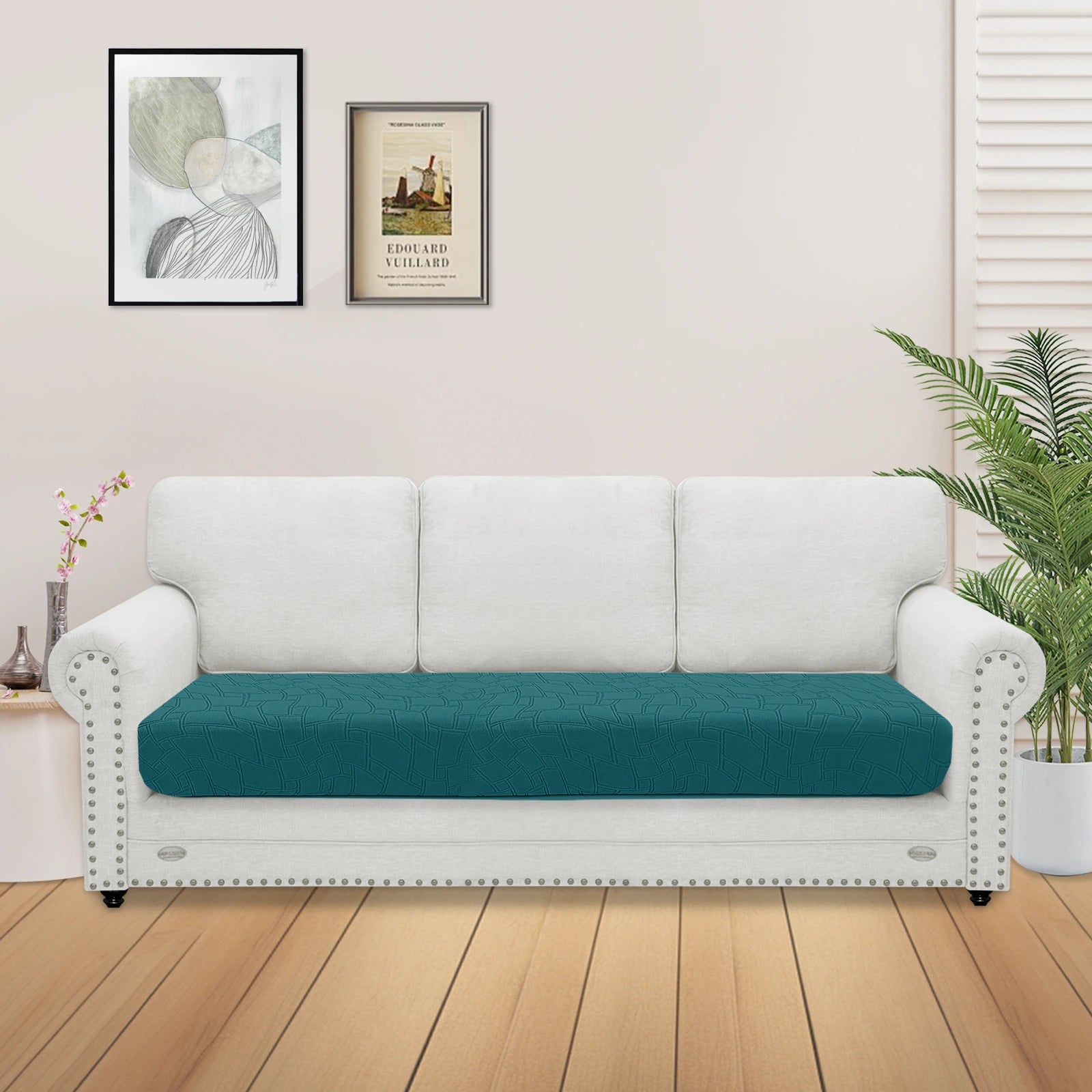 Manta para asiento de sofá de 3 plazas YSTYLE – Ajuste elástico, Antideslizante, Diseño geométrico, Uso universal, Lavable