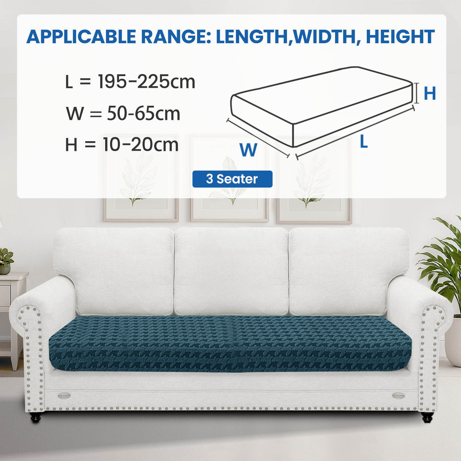 Ystyle 3-Seat Elastic Universal Sofa Seat Cushion Covers, Non-Slip Washable & Super Soft Slipcovers