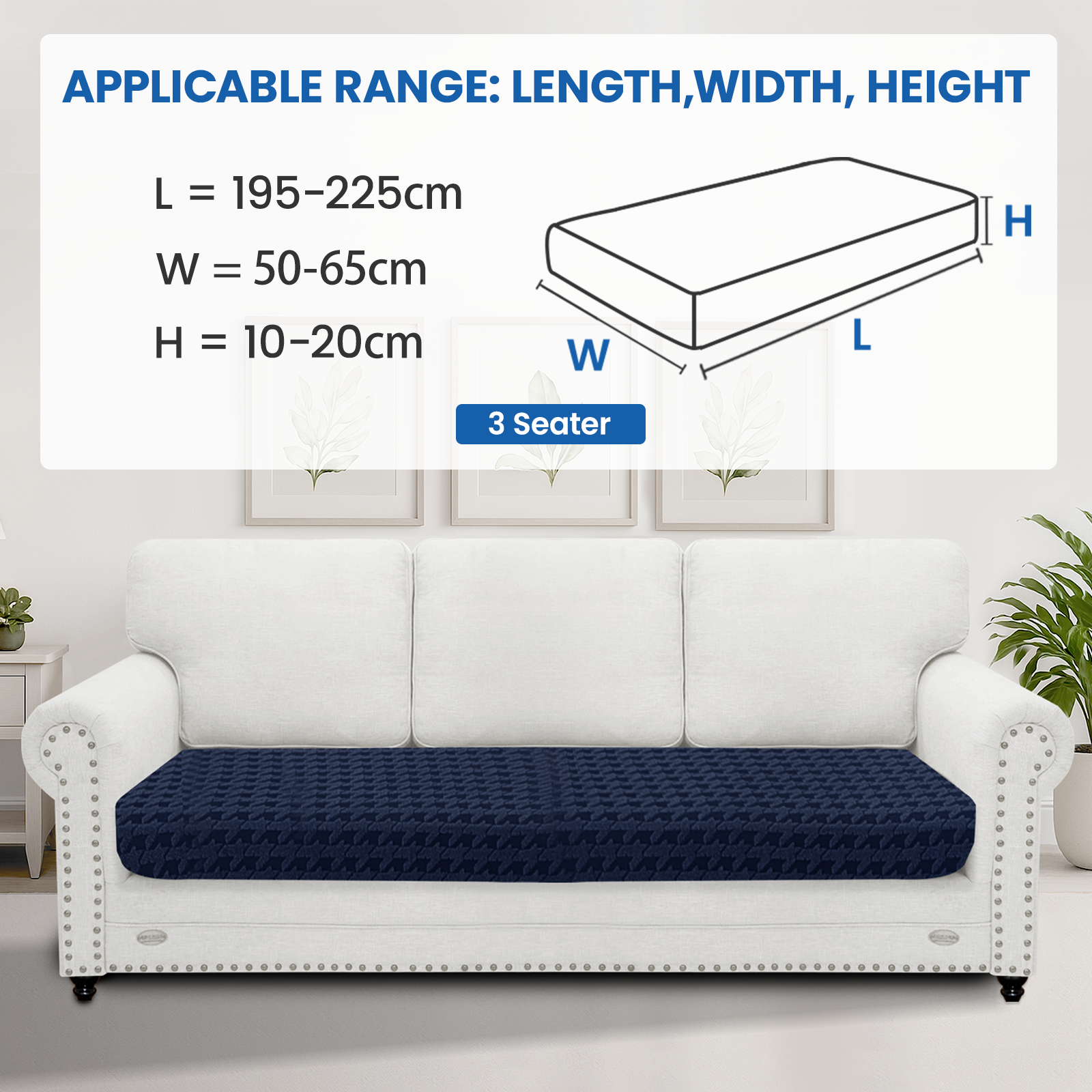 Ystyle 3-Seat Elastic Universal Sofa Seat Cushion Covers, Non-Slip Washable & Super Soft Slipcovers