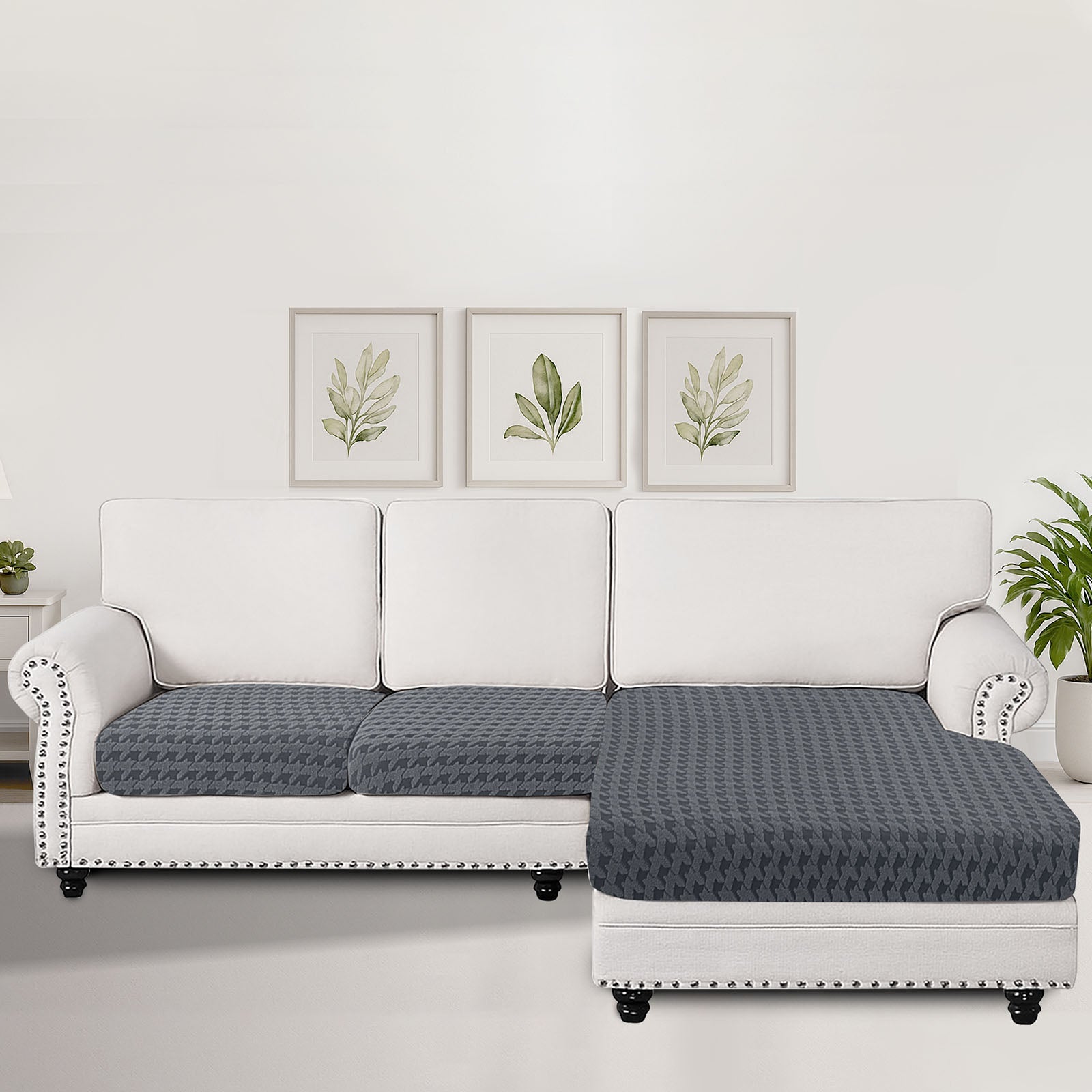 Ystyle 2 x 1-Seat + Chaise Lounge Stretch Sofa Seat Cover New Pattern-YSTYLE