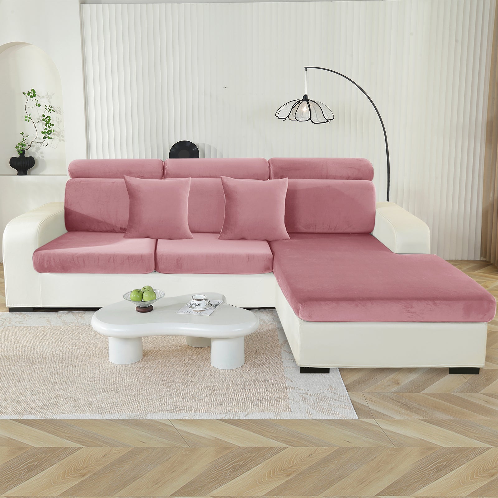 YSTYLE Chaiselongue Samt Stretch Sofa Sitzbezug Rutschfest