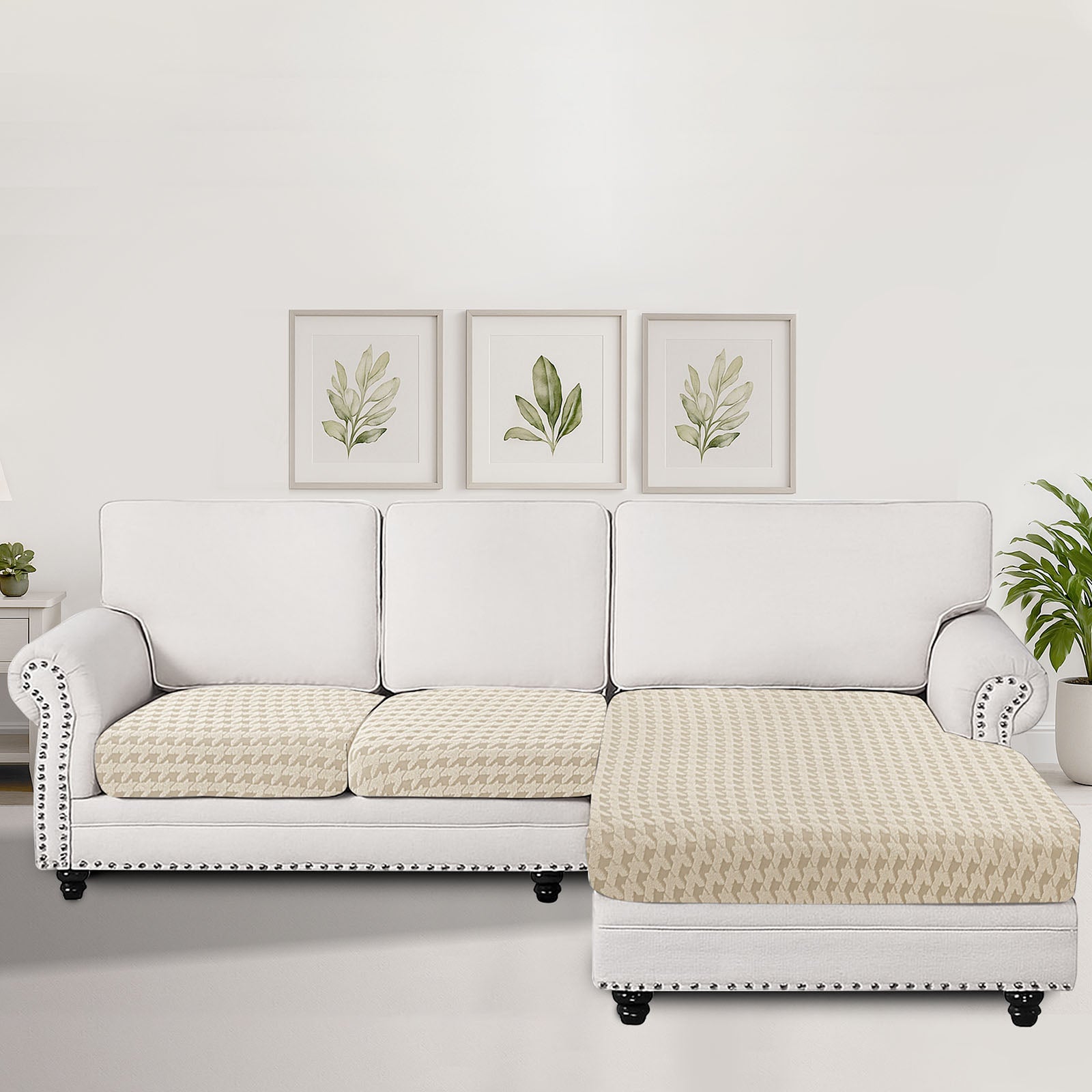 Ystyle 2 x 1-Seat + Chaise Lounge Stretch Sofa Seat Cover New Pattern-YSTYLE