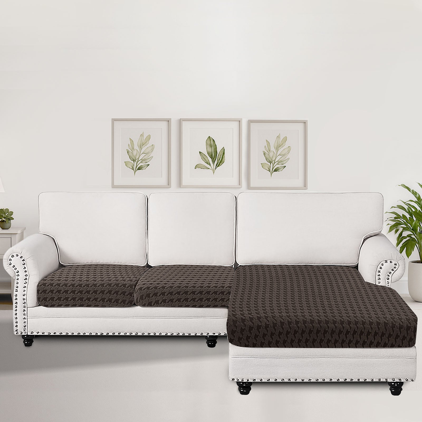 Ystyle 2 x 1-Seat + Chaise Lounge Stretch Sofa Seat Cover New Pattern-YSTYLE