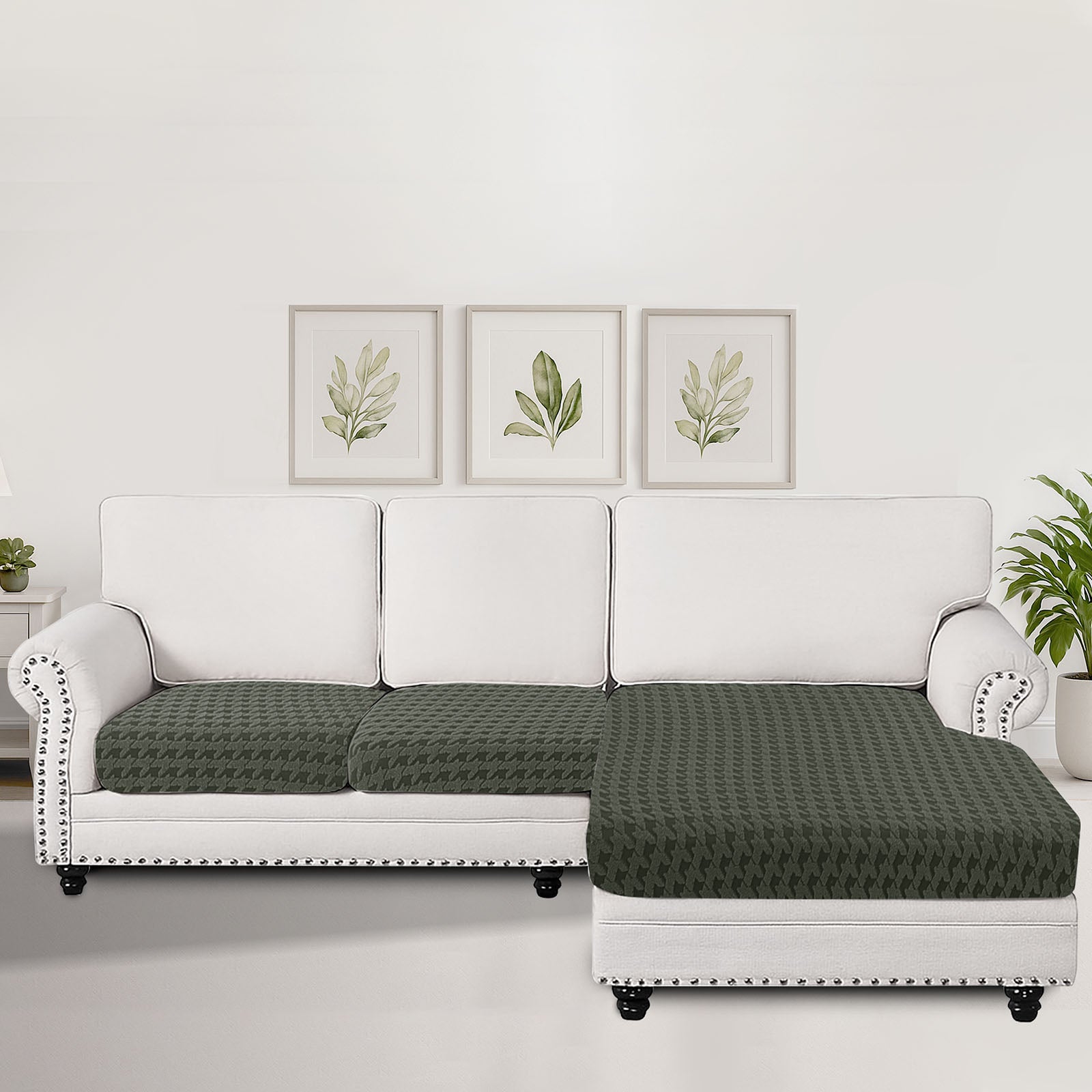 Ystyle 2 x 1-Seat + Chaise Lounge Stretch Sofa Seat Cover New Pattern-YSTYLE