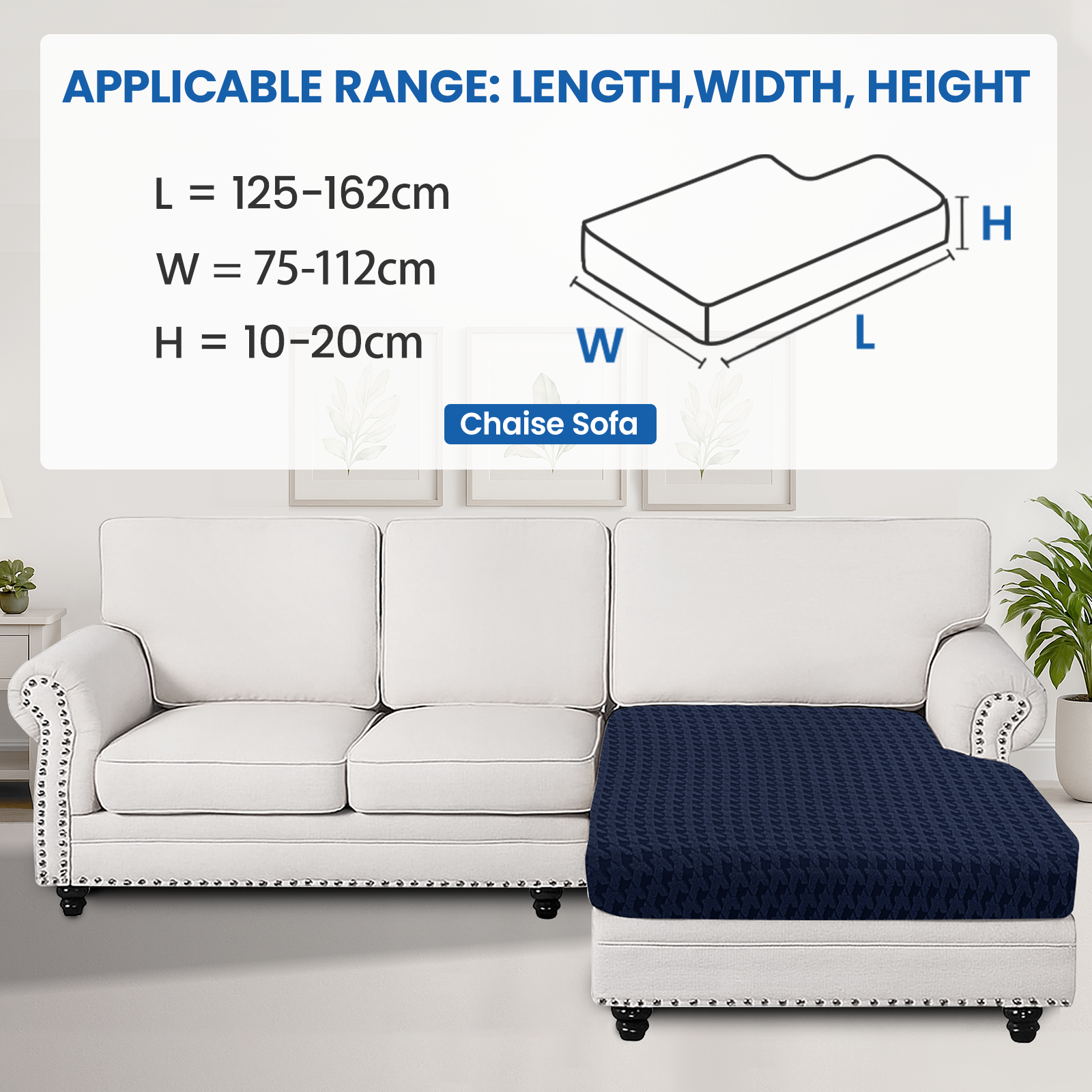 Ystyle Chaise Lounge Elastic Sofa Cushion Cover, Universal Stretch Slipcover, Non-Slip & Easy-Care Seat Protector