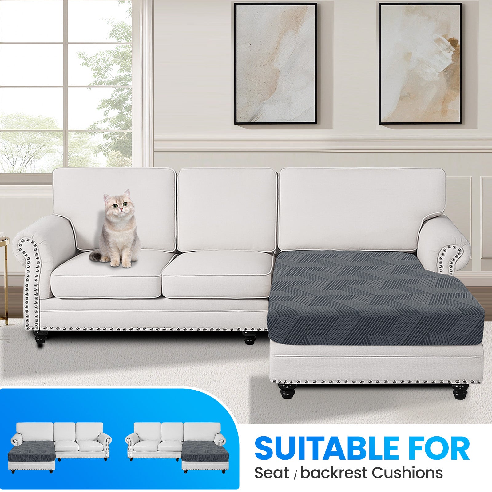 Ystyle Universal Chaise longue Stretch Sofa Cushion Cover-YSTYLE