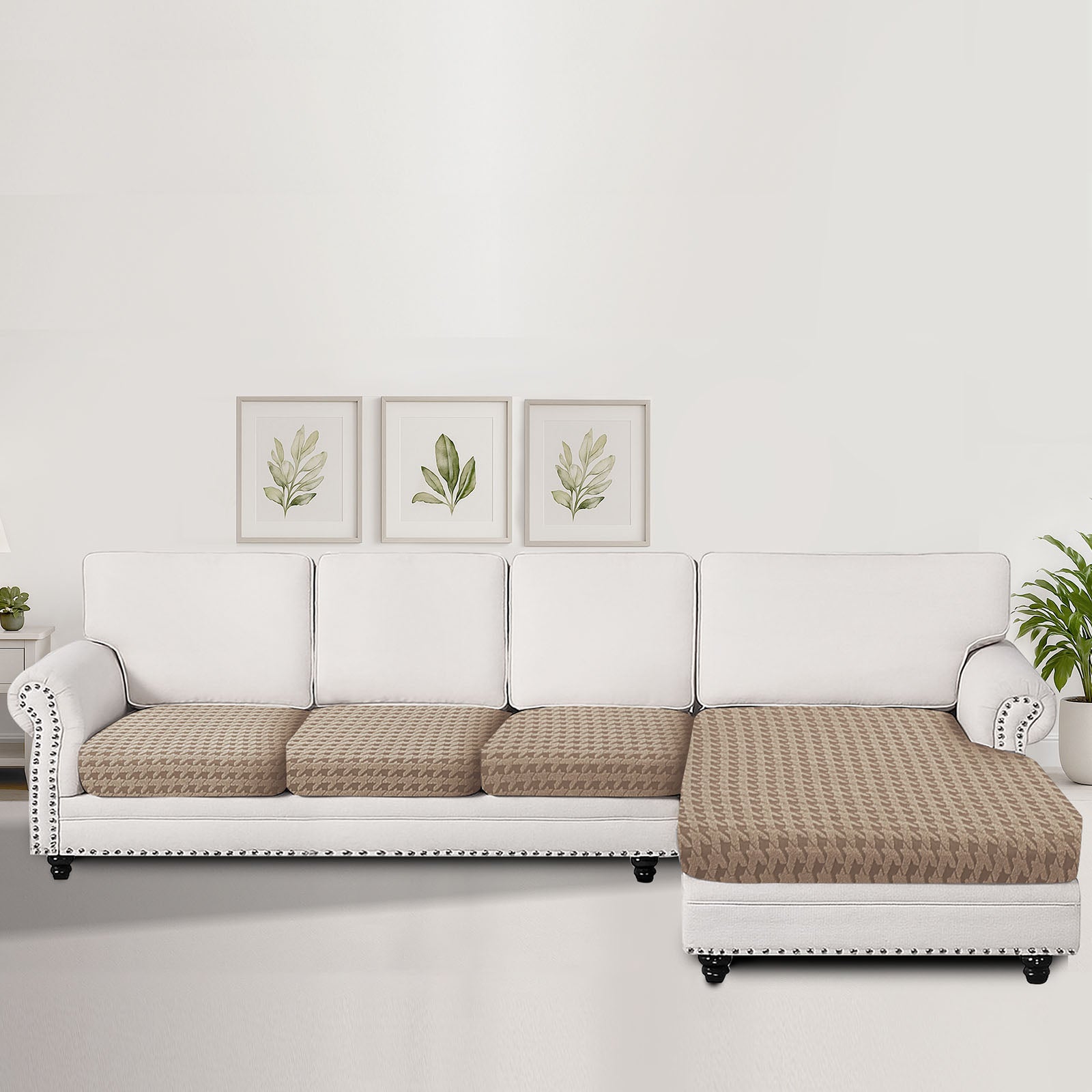 Ystyle Stretch Sofa Seat Cover New Pattern (3 x 1-Seat + Chaise Lounge)-YSTYLE