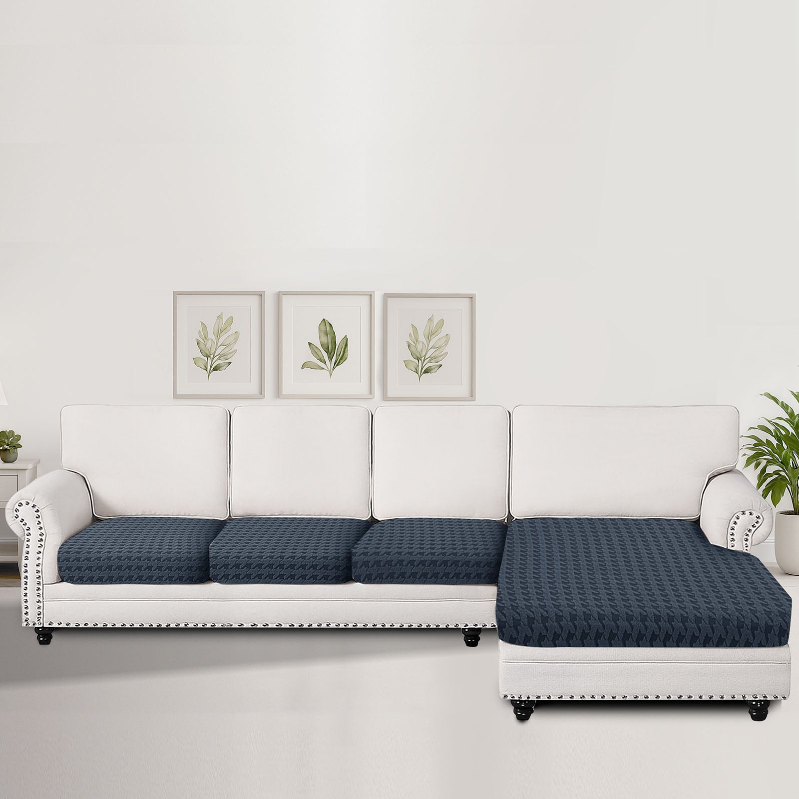 Ystyle Stretch Sofa Seat Cover New Pattern (3 x 1-Seat + Chaise Lounge)-YSTYLE