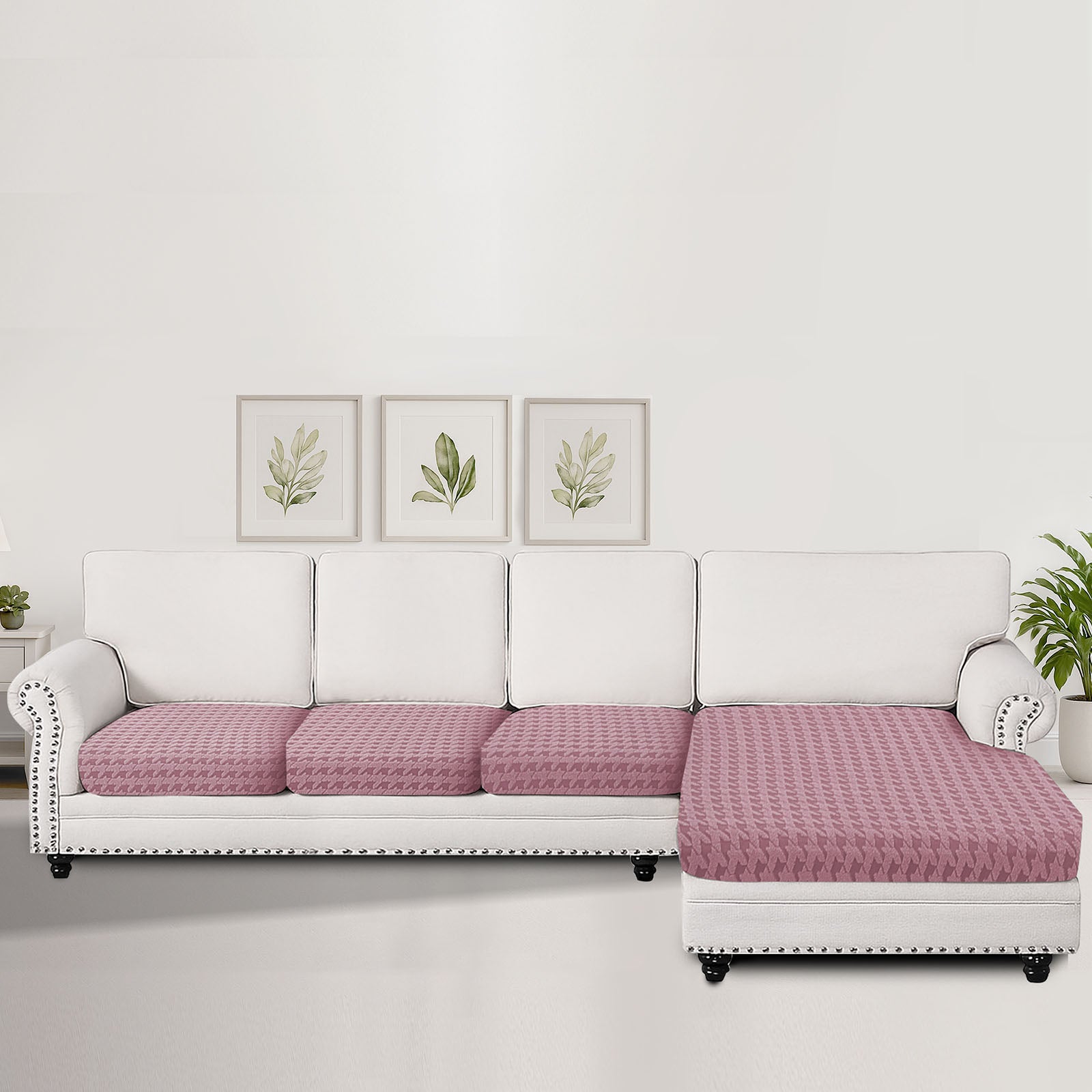 Ystyle Stretch Sofa Seat Cover New Pattern (3 x 1-Seat + Chaise Lounge)-YSTYLE