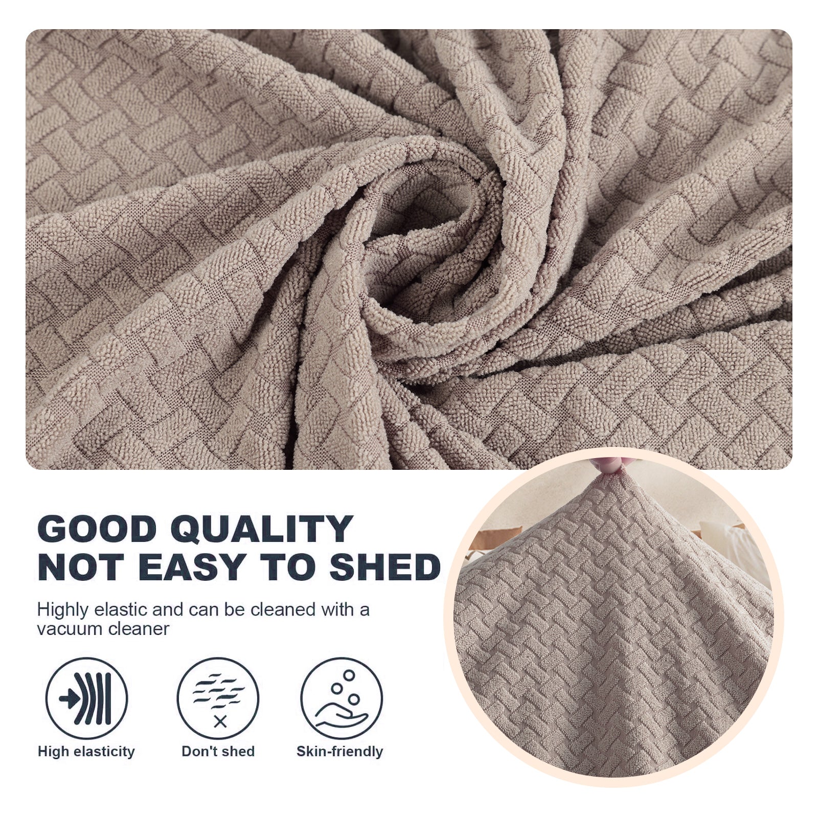 Housse de canapé 1 place extensible YSTYLE jacquard anti-dérapant