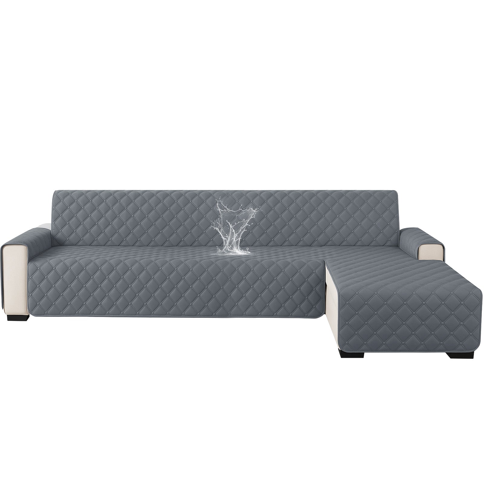 Ystyle Waterproof 3 Seater Corner Sofa Cover Reversible 225 cm