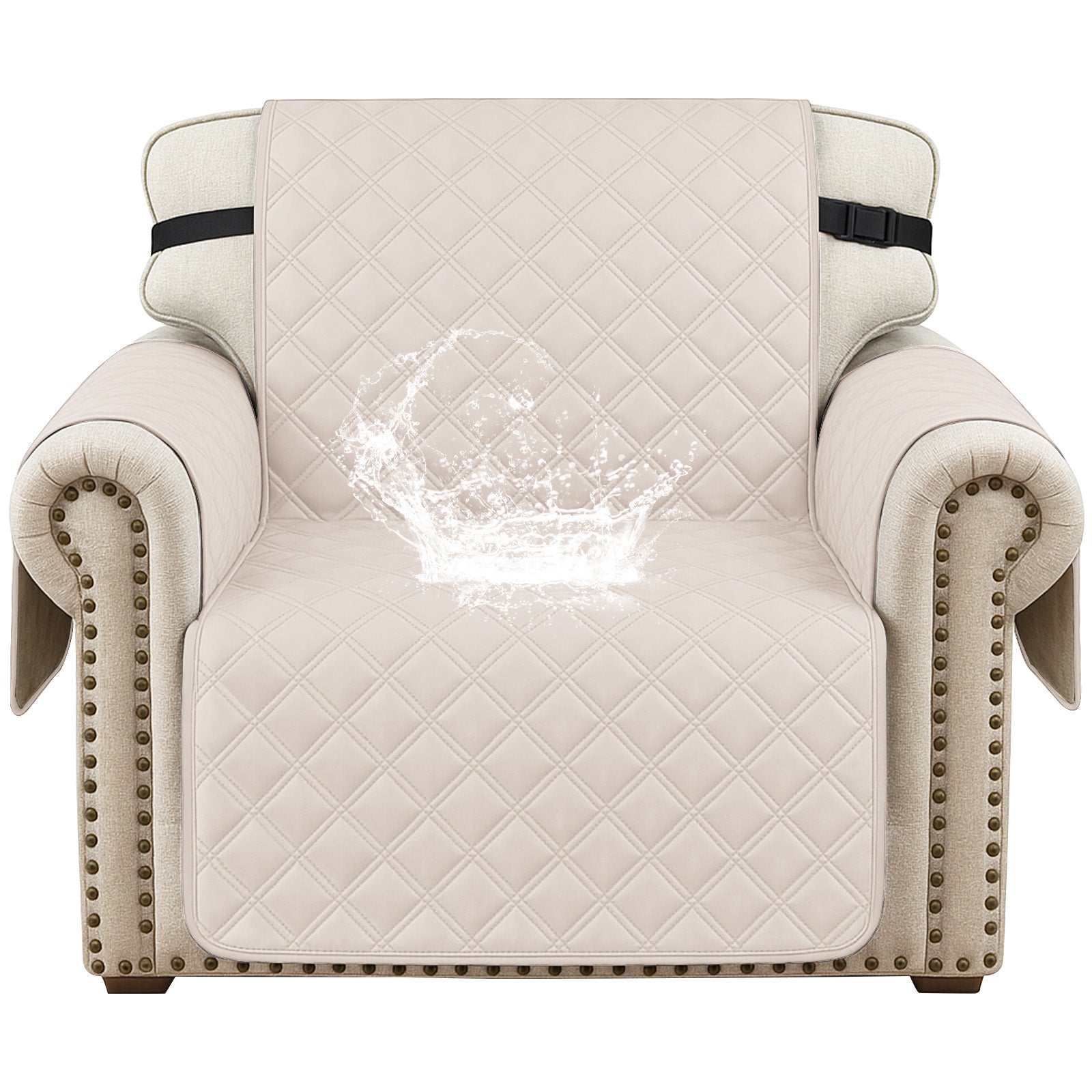 Ystyle 100% Waterproof 1 Seater Armchair Cover with Side Pockets