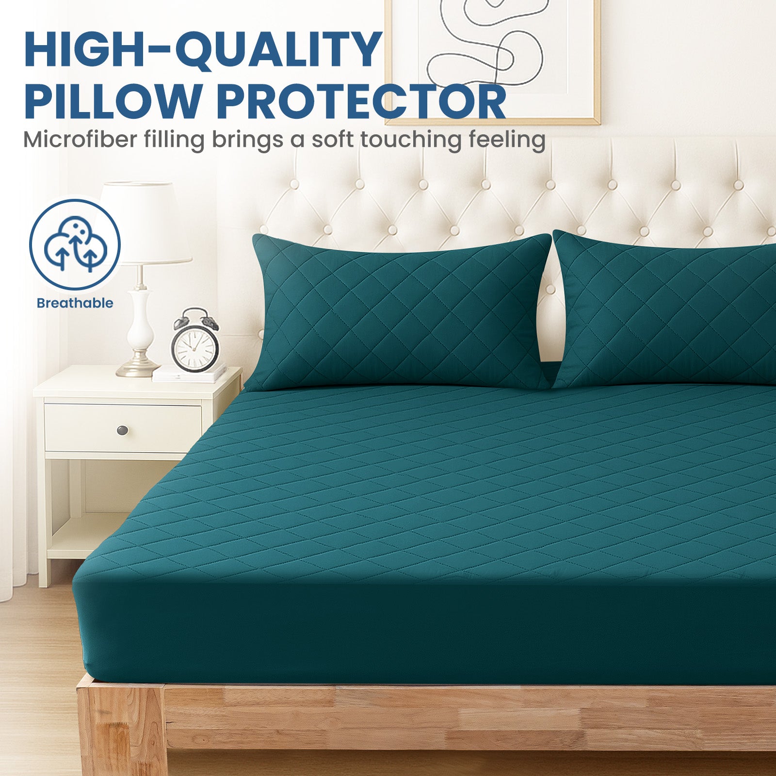 YSTYLE 2 Pieces Waterproof Bed Pillowcases 50x80cm Anti Mite-YSTYLE