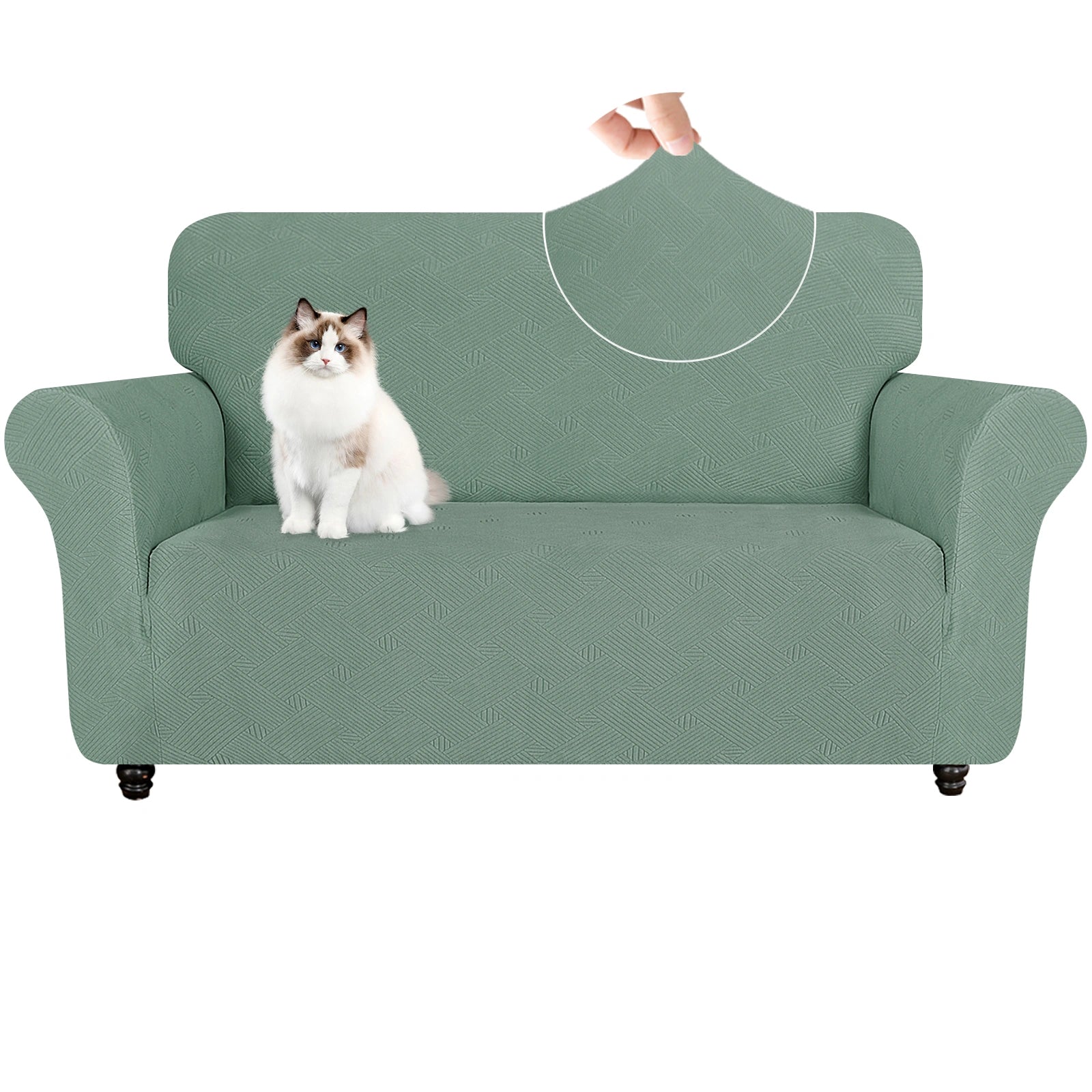 YSTYLE 2 Asientos Sofá Cubierta - Elástica, Antideslizante, Amigable con Mascotas, Lavable, Invernal - Patrón Entrelazado