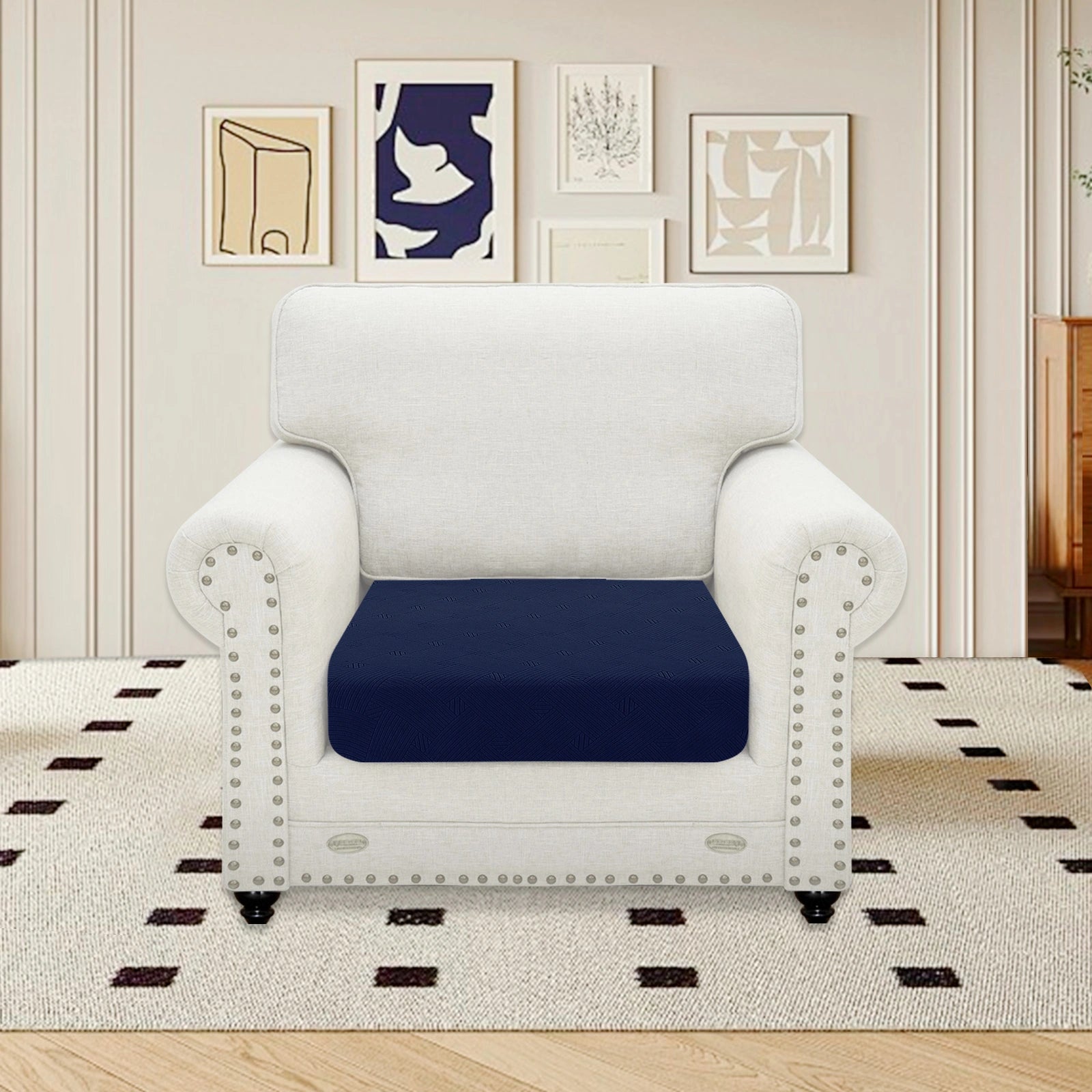 YSTYLE Sofá 1 Pieza Manta para Asiento – Ajuste Elástico, Antideslizante, Patrón Geométrico, Uso Universal, Protección Total - Patrón Entrelazado