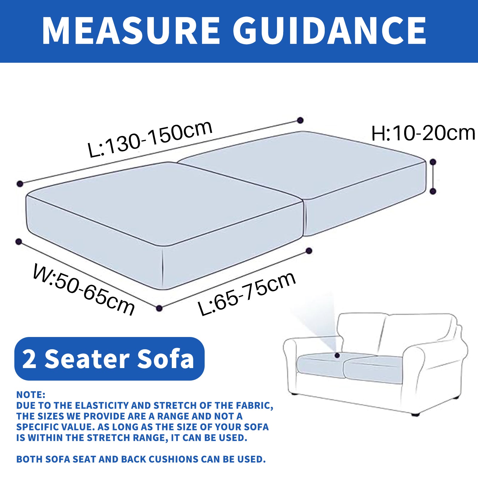 Ystyle 2-Piece Stretch Sofa Seat Cover 1 Seater New Pattern-YSTYLE