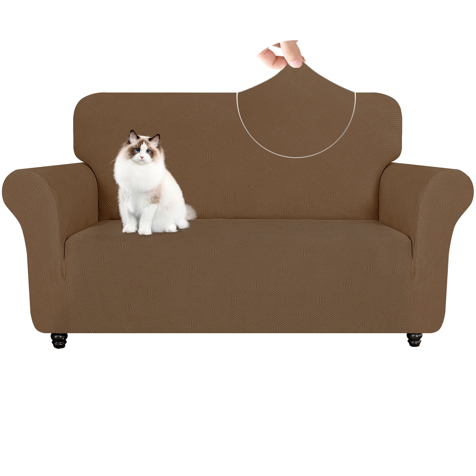 YSTYLE 2 Asientos Sofá Cubierta - Elástica, Antideslizante, Amigable con Mascotas, Lavable, Invernal - Patrón Entrelazado