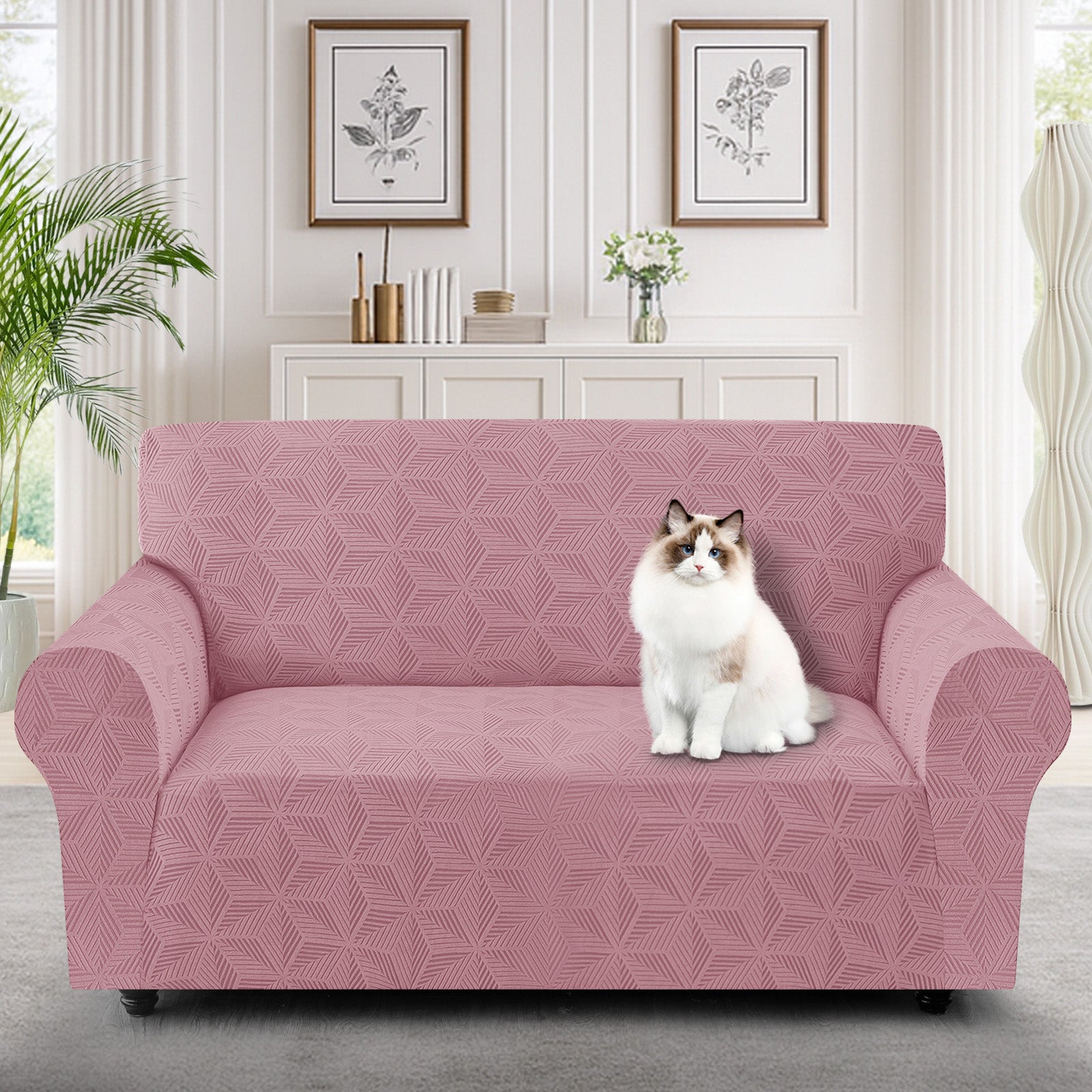 Ystyle 2-Seater Sofa Cover with Armrests, Stretch Sofa Cover, Universal Anti-Scratch Sofa Cover for Cats and Dogs, Non-Slip Sofa Cover, Washable Stain-Resistant Sofa Cover