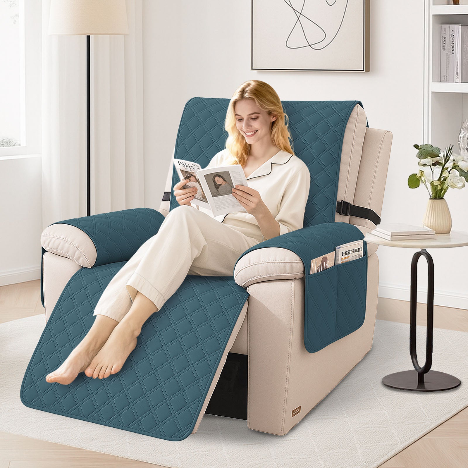 YSTYLE Waterproof Armchair Cover with Pockets and Non Slip Backing-YSTYLE