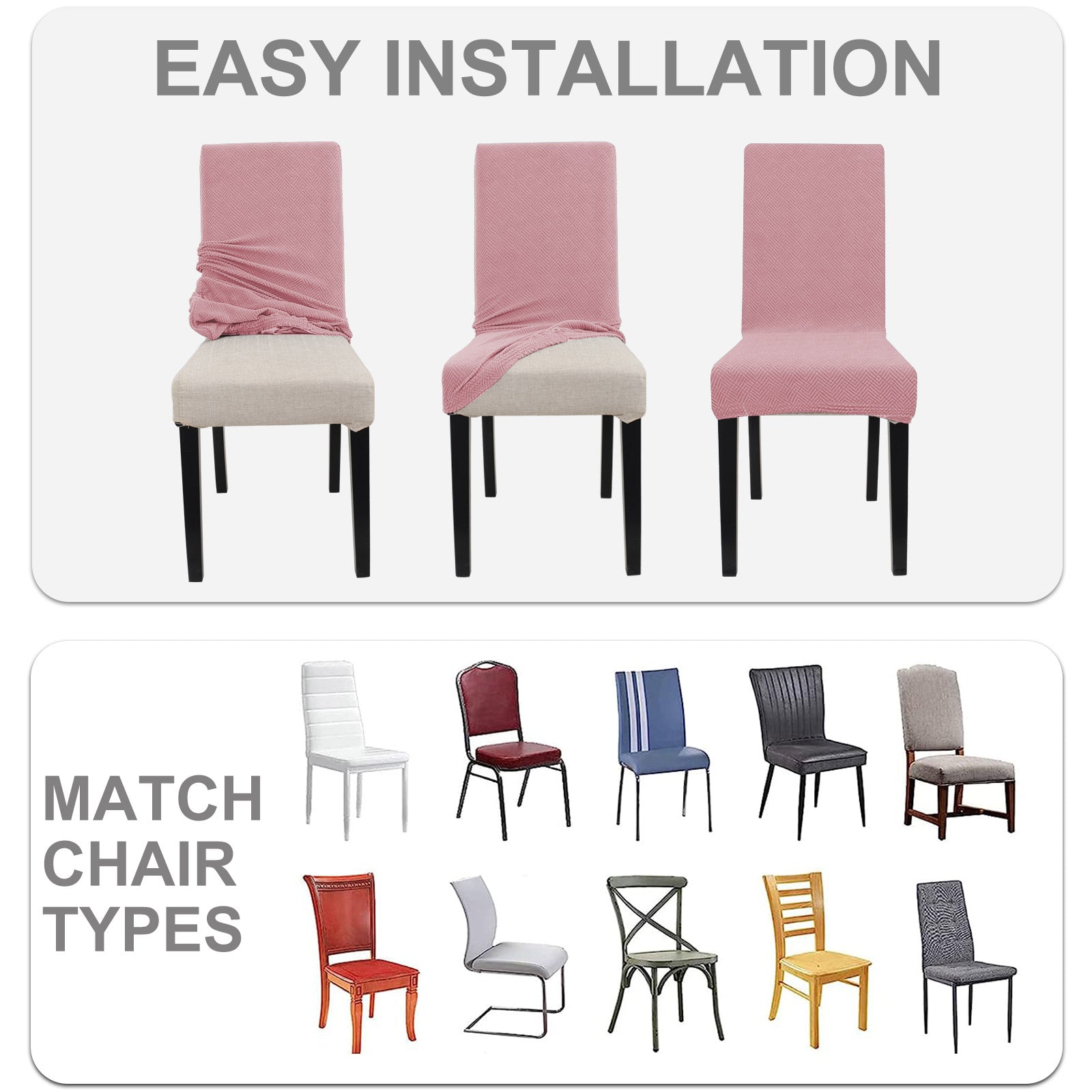 YSTYLE 2 pezzi coprisedie elastici con motivo jacquard a diamante