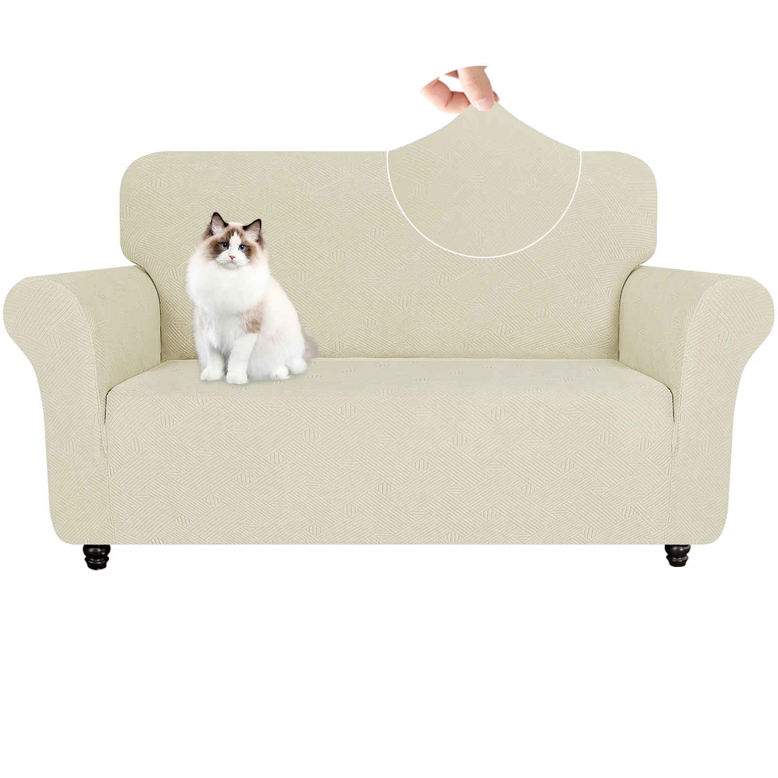 YSTYLE 2 Asientos Sofá Cubierta - Elástica, Antideslizante, Amigable con Mascotas, Lavable, Invernal - Patrón Entrelazado