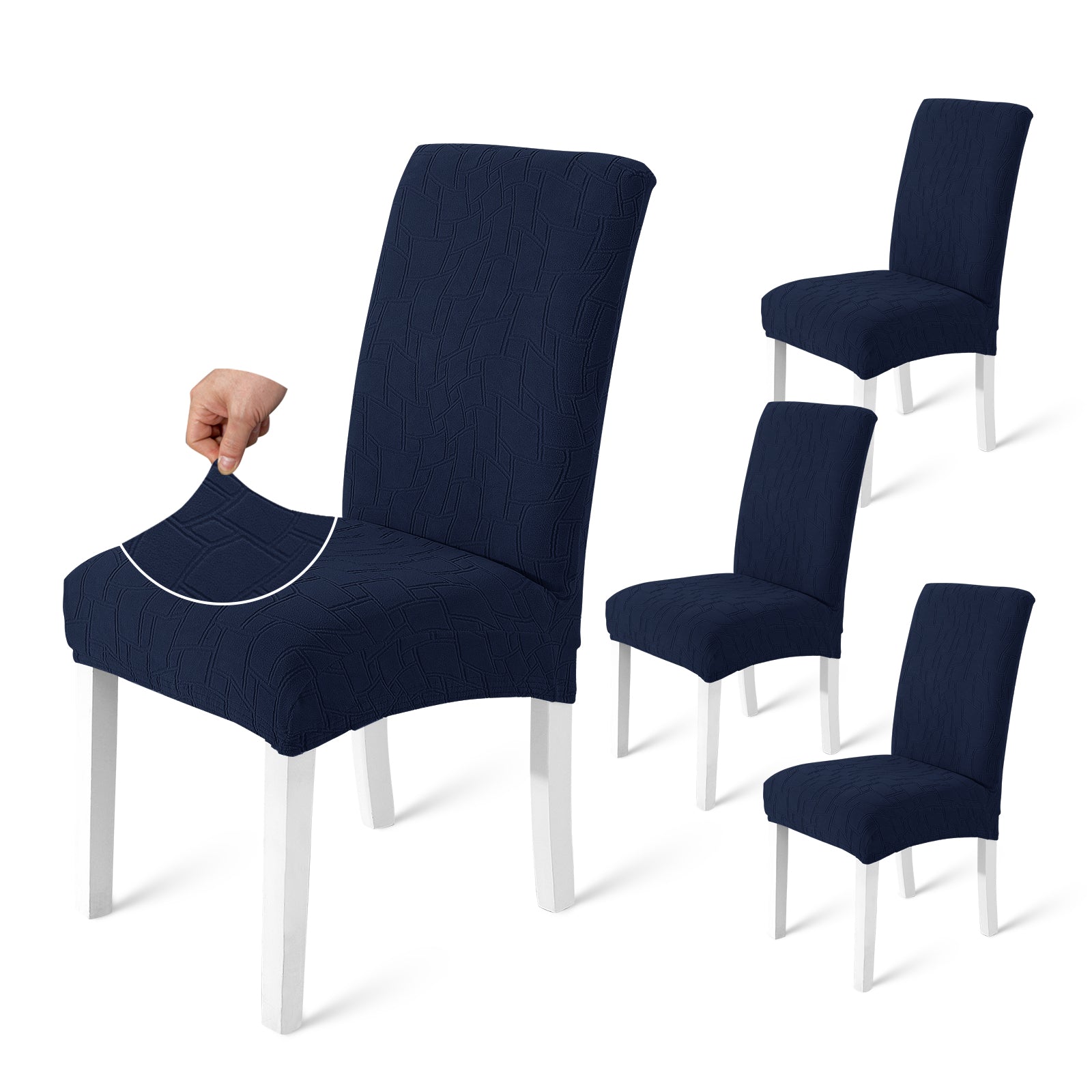 Ystyle 4-Piece Chair Covers with Backrest, Elastic Living Room Kitchen Chair Slipcovers, Soft Comfortable Anti-Scratch Chair Covers, Easy to Clean and Durable, Washable Removable