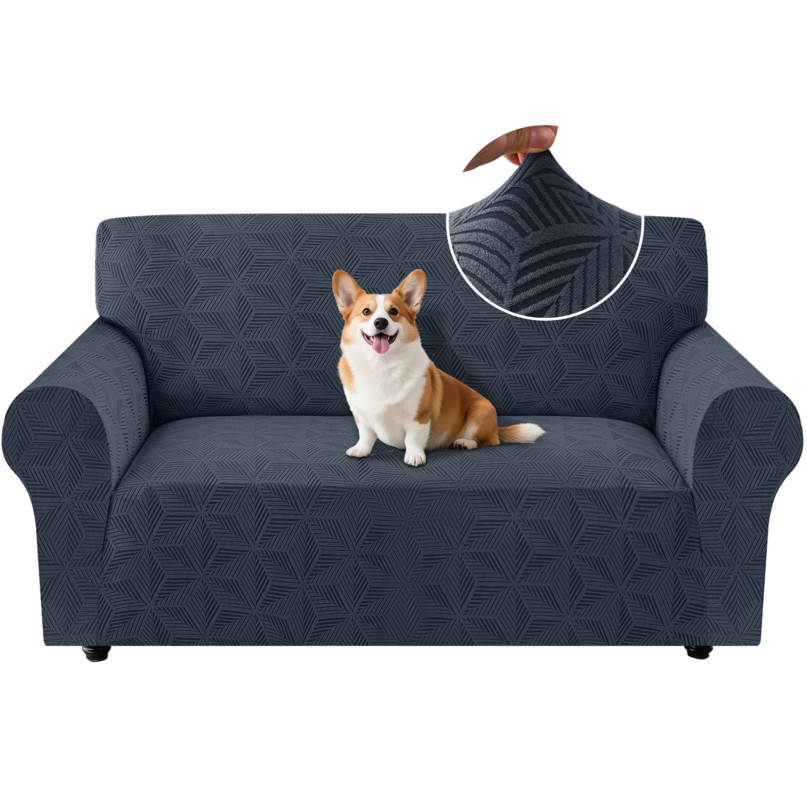 Ystyle 2-Seater Sofa Cover with Armrests, Stretch Sofa Cover, Universal Anti-Scratch Sofa Cover for Cats and Dogs, Non-Slip Sofa Cover, Washable Stain-Resistant Sofa Cover