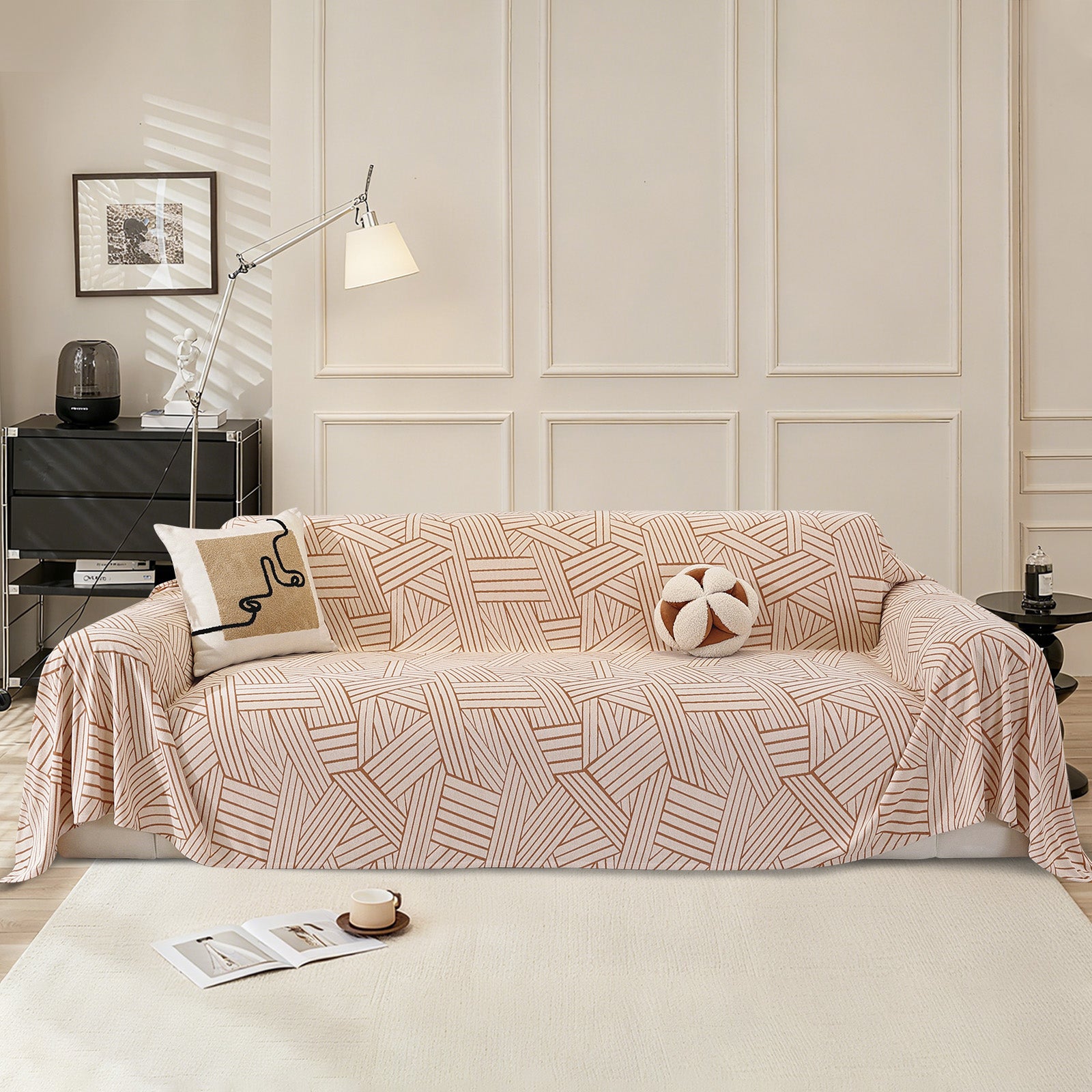 Ystyle Sofa Cover 180x380 CM, Non-Slip Full Sofa Protector, Cat Scratch-Resistant Sofa Cover, Washable Stain-Proof Sofa Slipcover, Ideal as Decorative Throw or Picnic Blanket