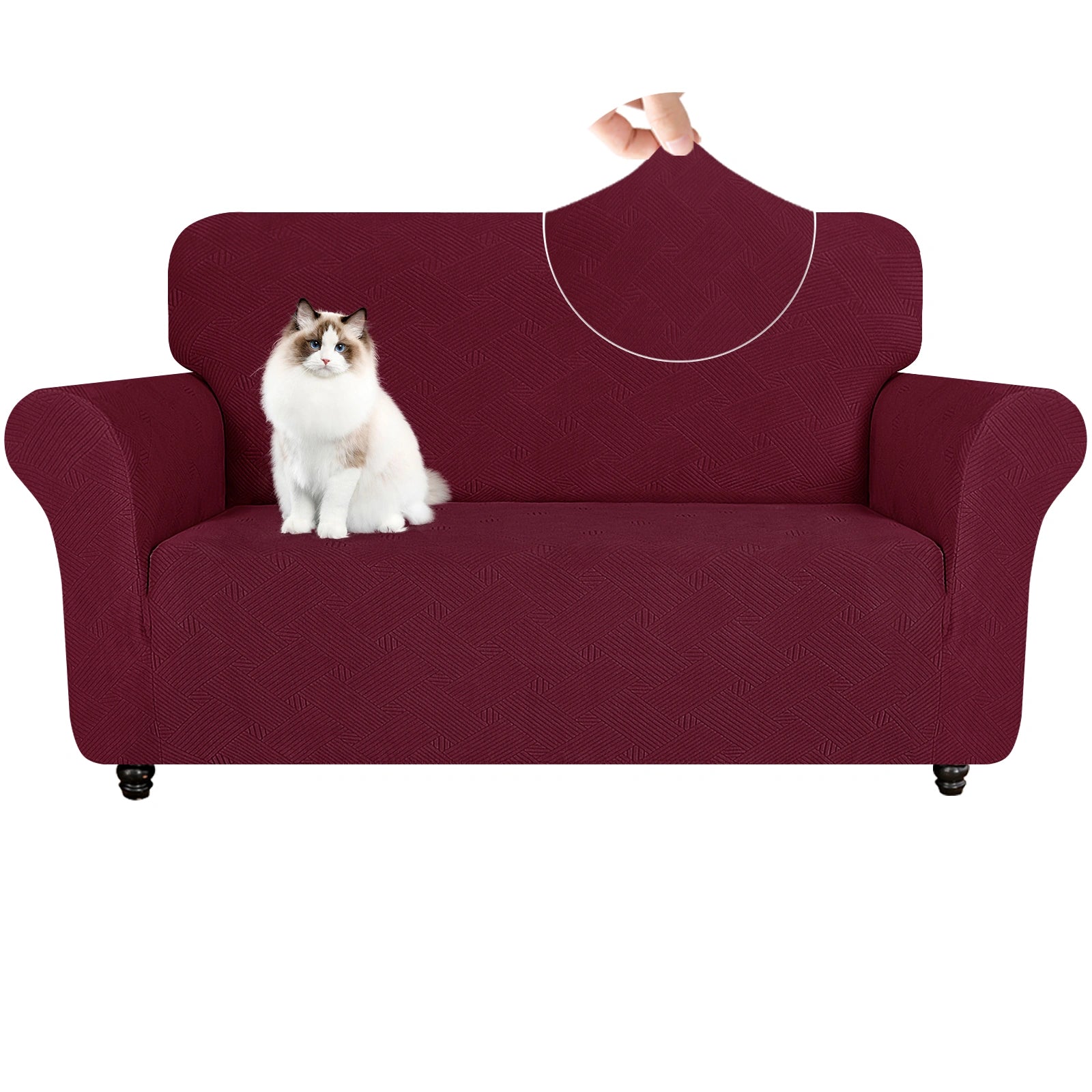 YSTYLE 2 Asientos Sofá Cubierta - Elástica, Antideslizante, Amigable con Mascotas, Lavable, Invernal - Patrón Entrelazado