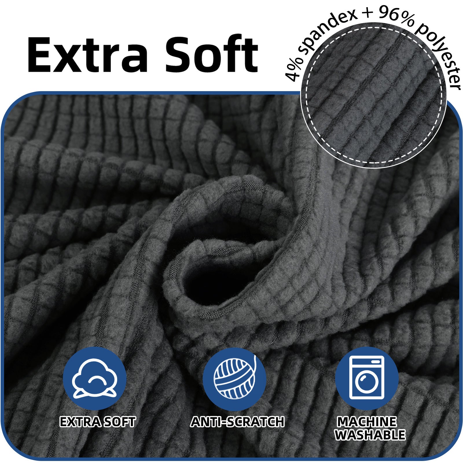 YSTYLE Universal 6 piezas fundas de silla, ajuste elástico, resistente a los arañazos, tela suave - cinco líneas. 