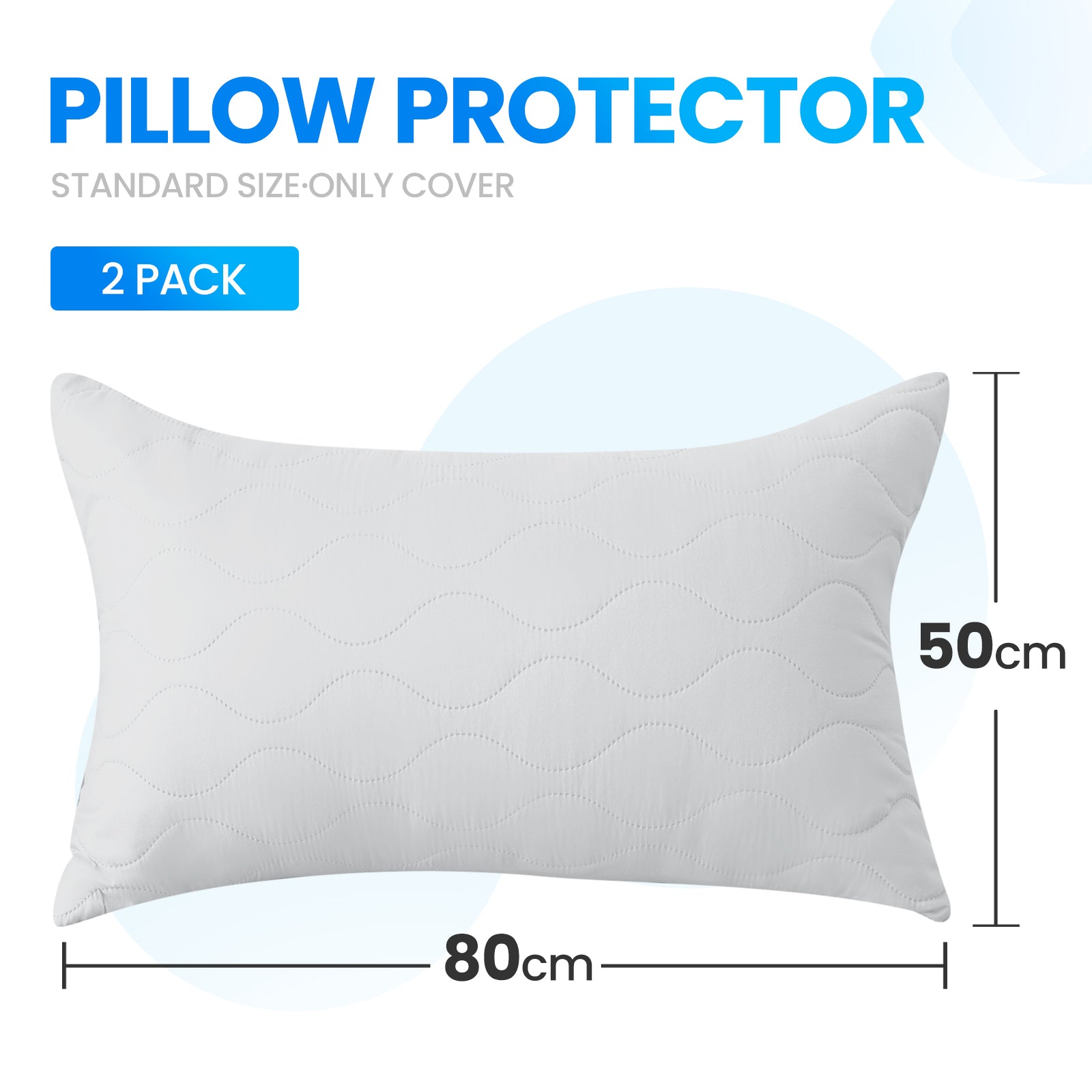 YSTYLE 2 Waterproof Pillowcases 50x80cm Breathable Anti Mite-YSTYLE